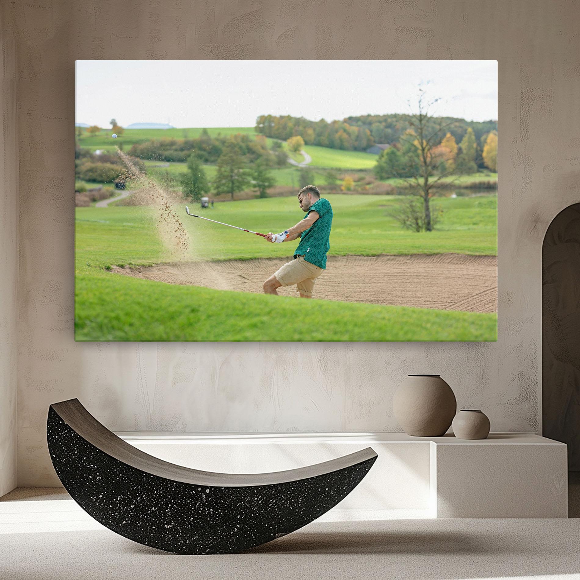 Leinwandbild Green Tshirt Golf Player mockup 8