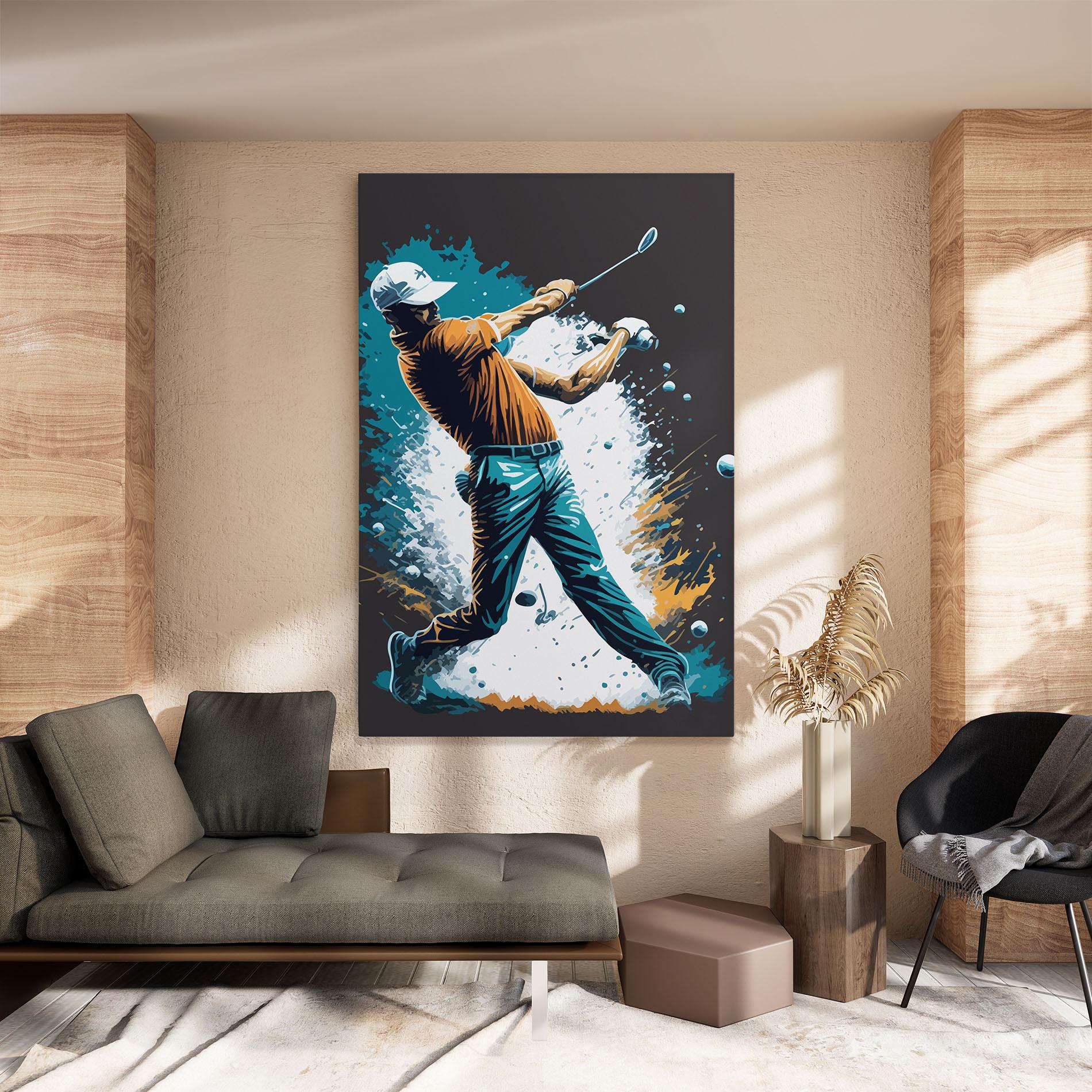 Leinwandbild Golf On Grey mockup 8