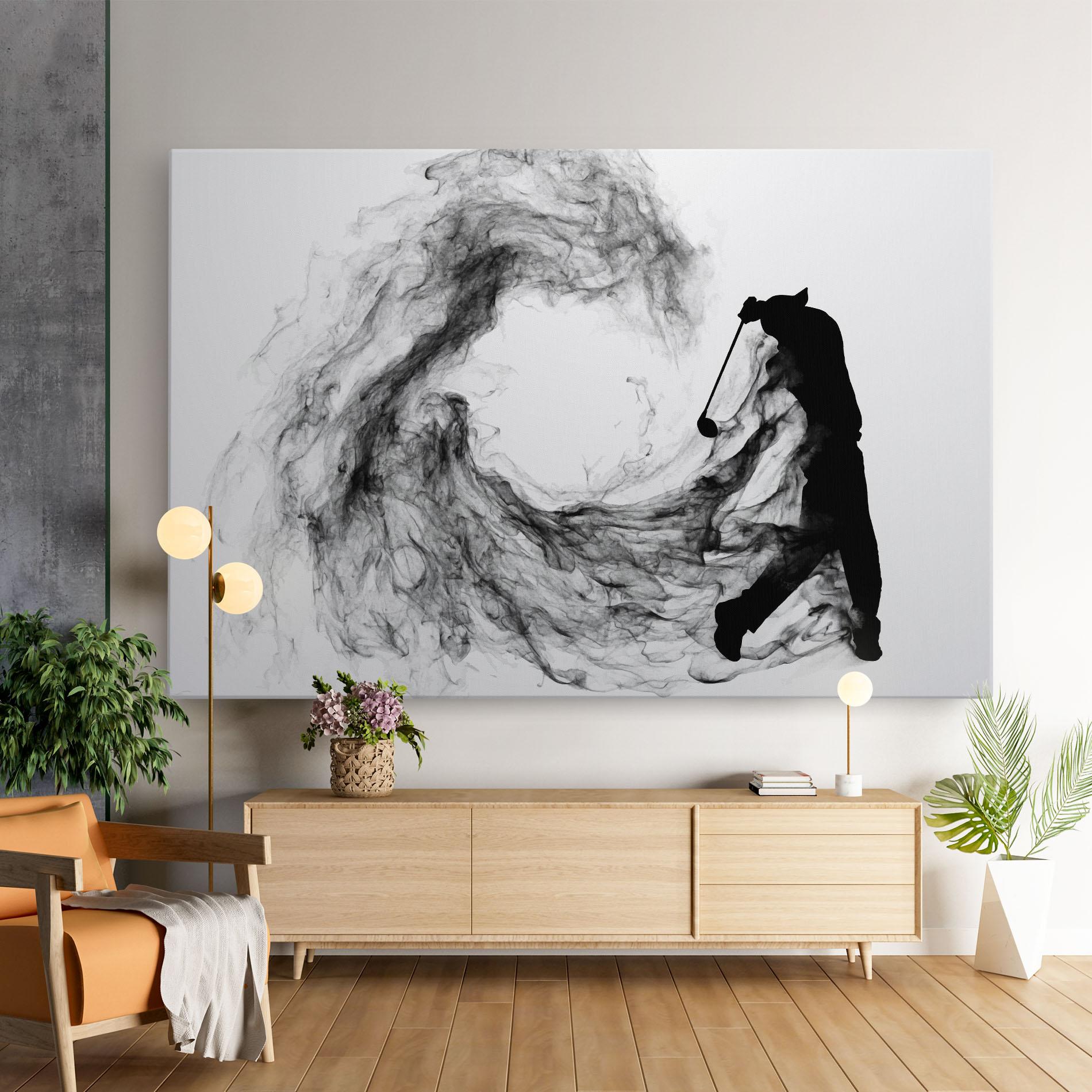 Leinwandbild Black Smoke Golf mockup 9