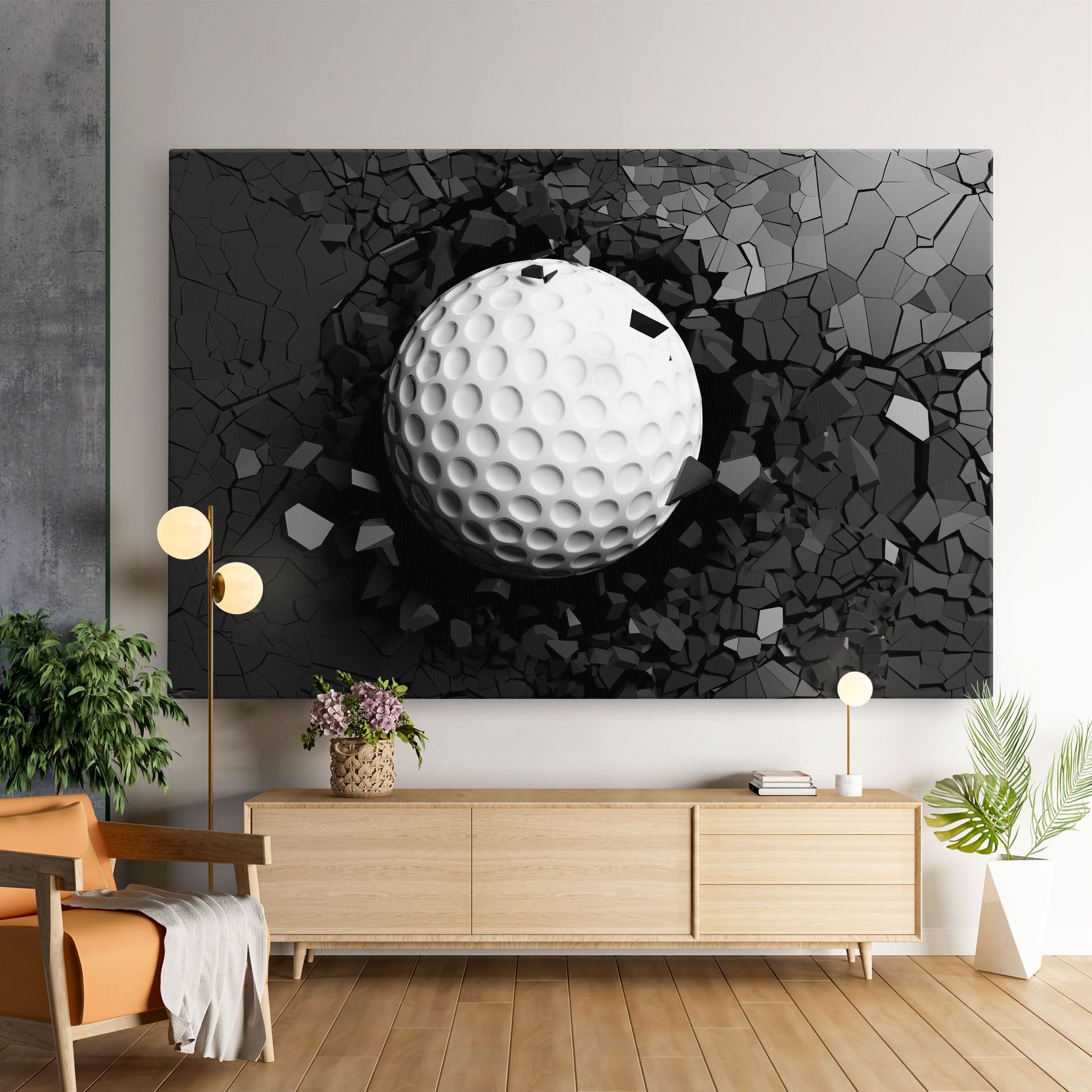 Black Wall Golf Ball mockup 9