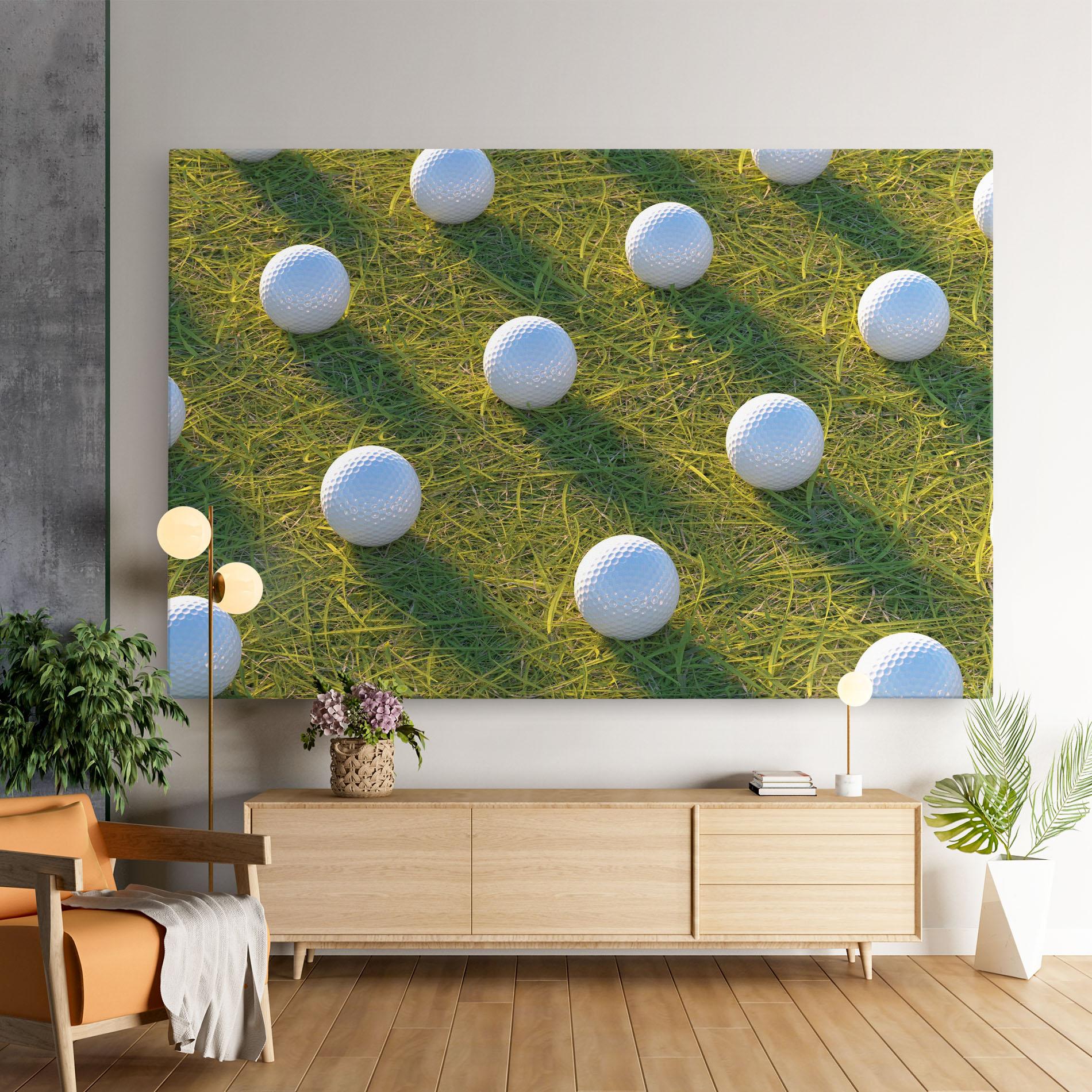 Leinwandbild Golf Ball On Grass mockup 9
