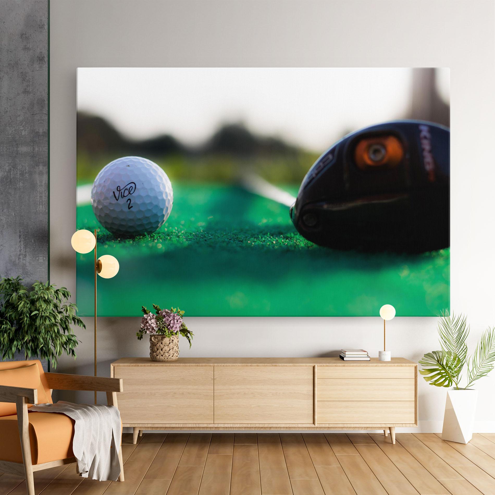 Leinwandbild Green Grass Golf Ball mockup 9