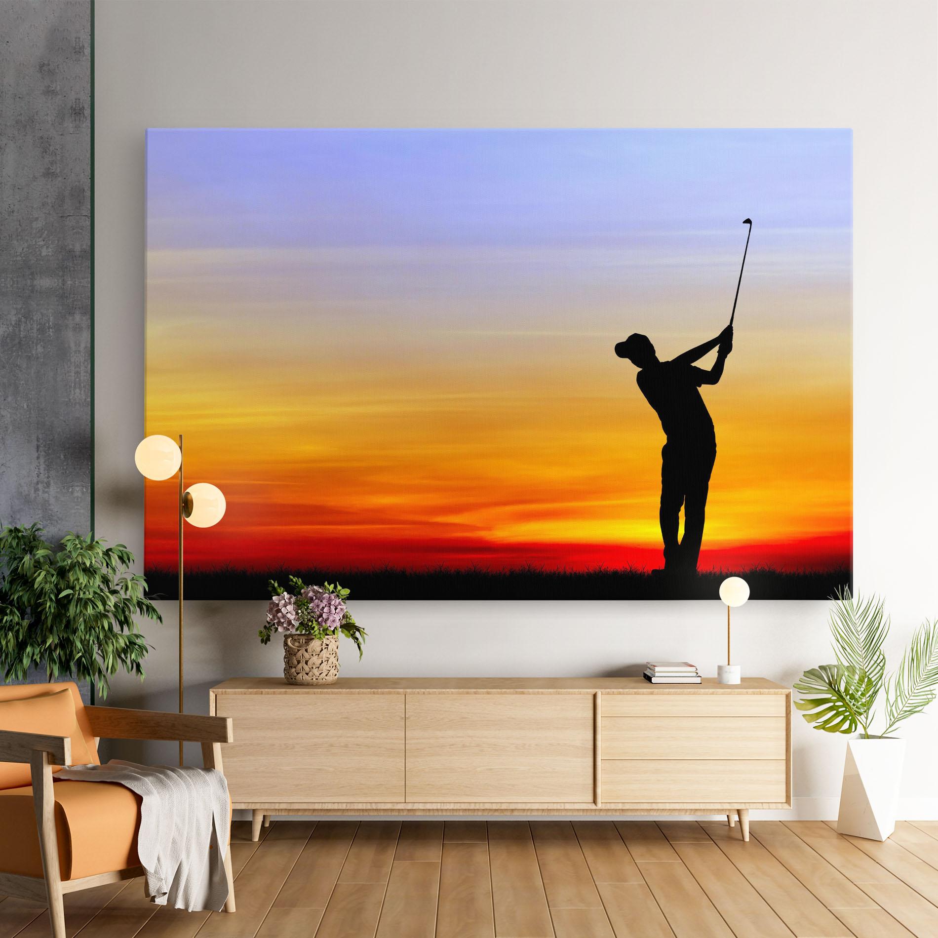 Leinwandbild Playing Golf Sunrise mockup 9