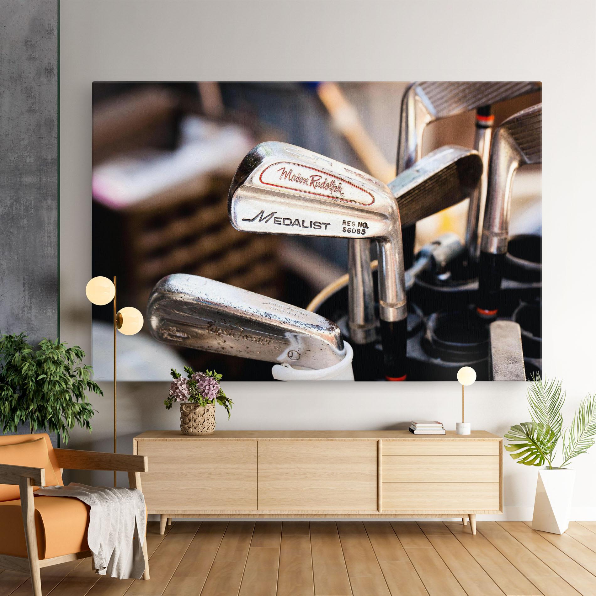 Leinwandbild Silver Golf Club mockup 9