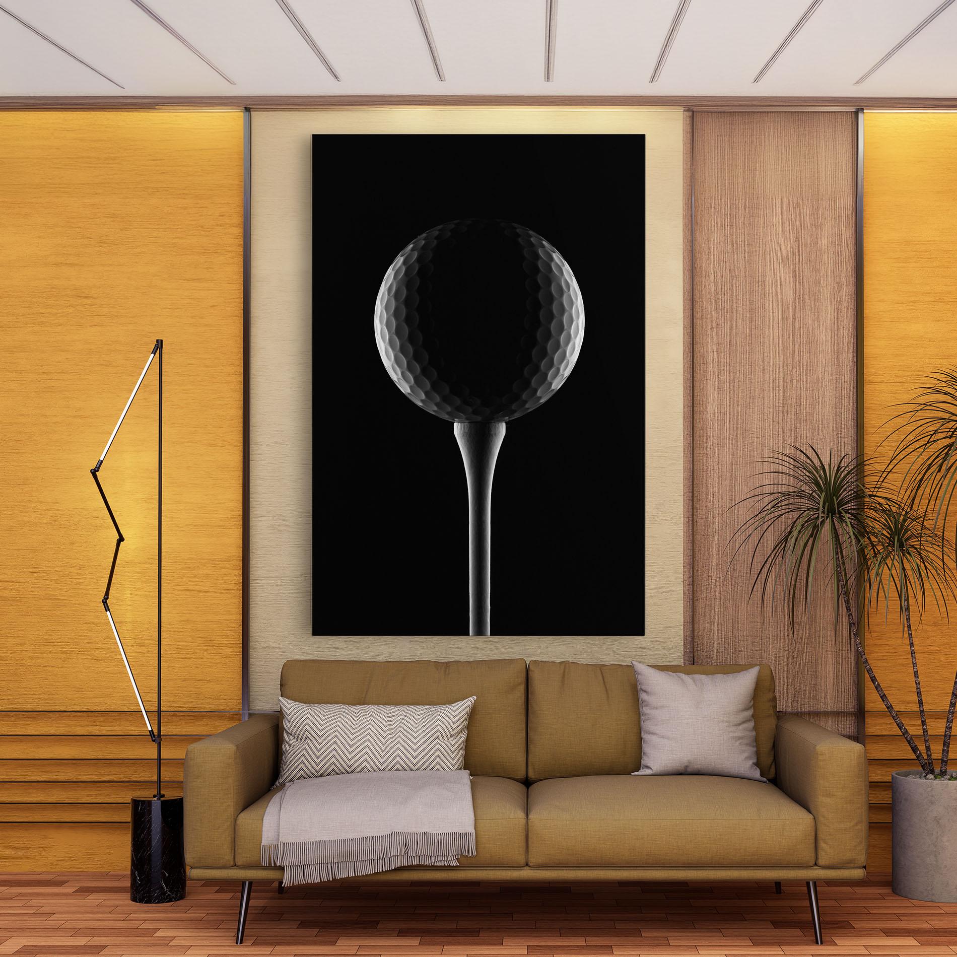 Leinwandbild Golf Ball Black mockup 9