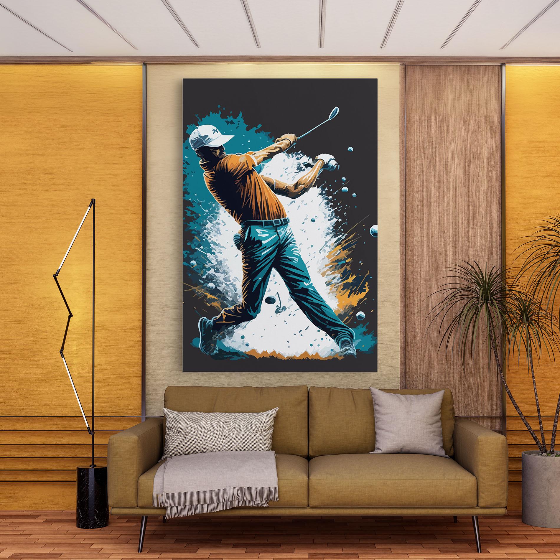Leinwandbild Golf On Grey mockup 9