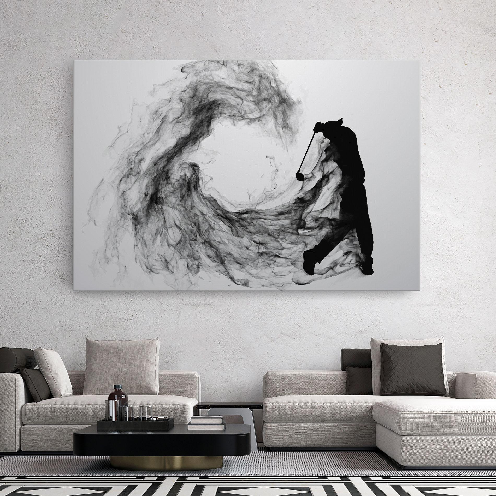 Leinwandbild Black Smoke Golf mockup 2