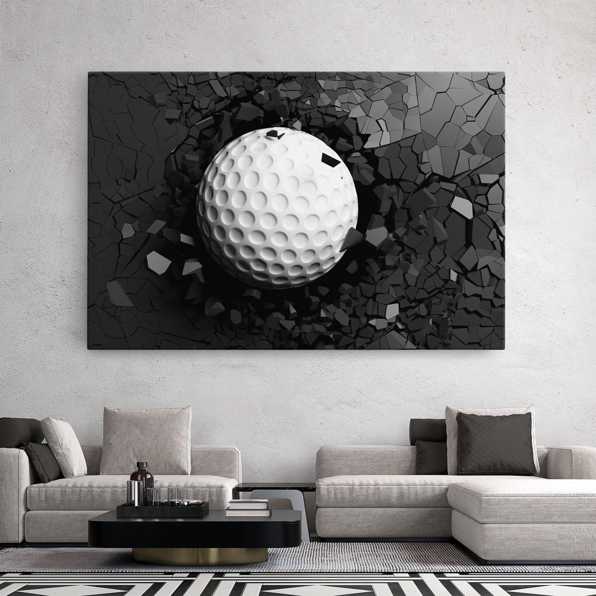 Leinwandbild Black Wall Golf Ball mockup 2