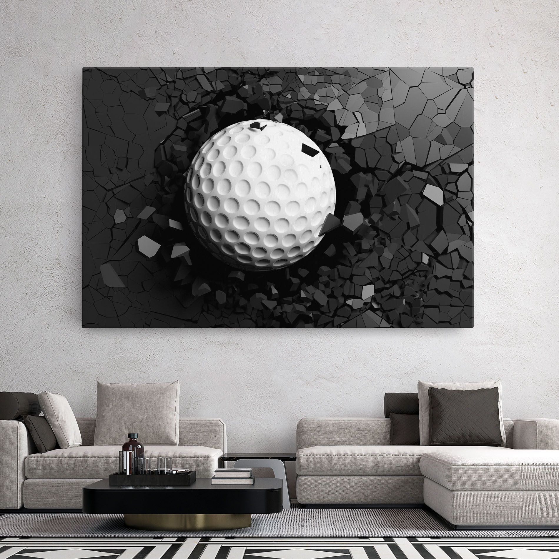 Black Wall Golf Ball mockup 2