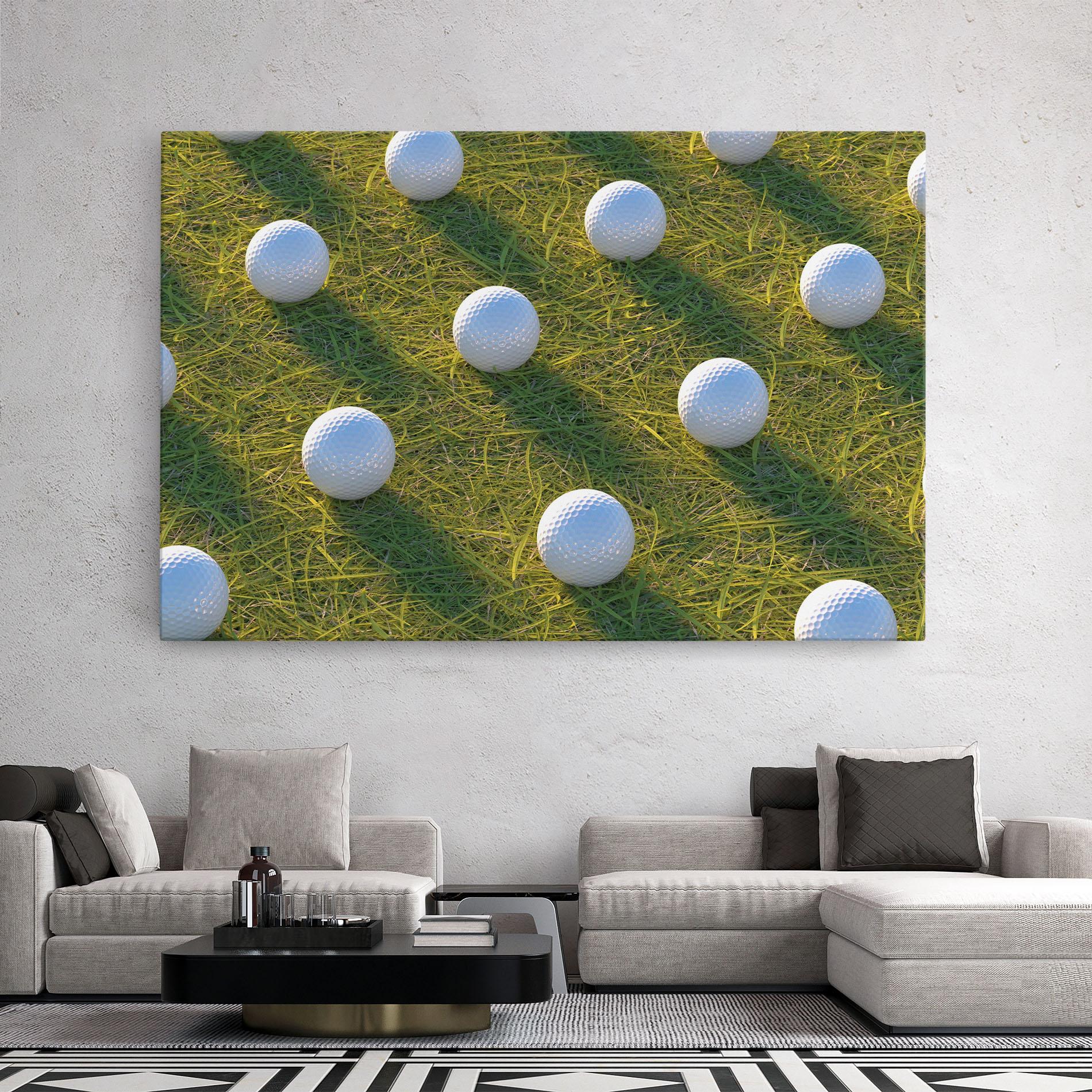 Leinwandbild Golf Ball On Grass mockup 2