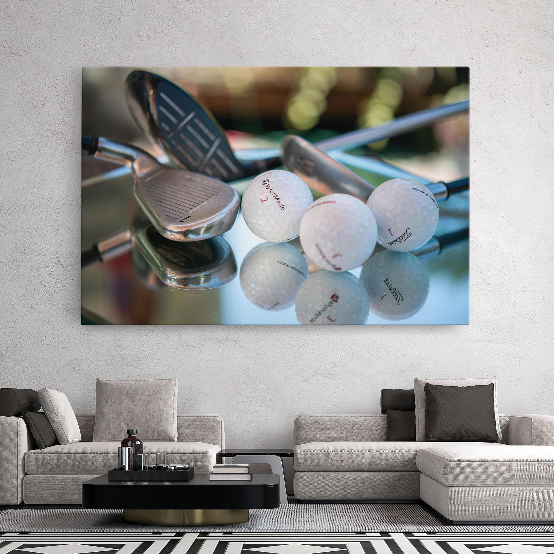 Leinwandbild Golf Balls Set mockup 2
