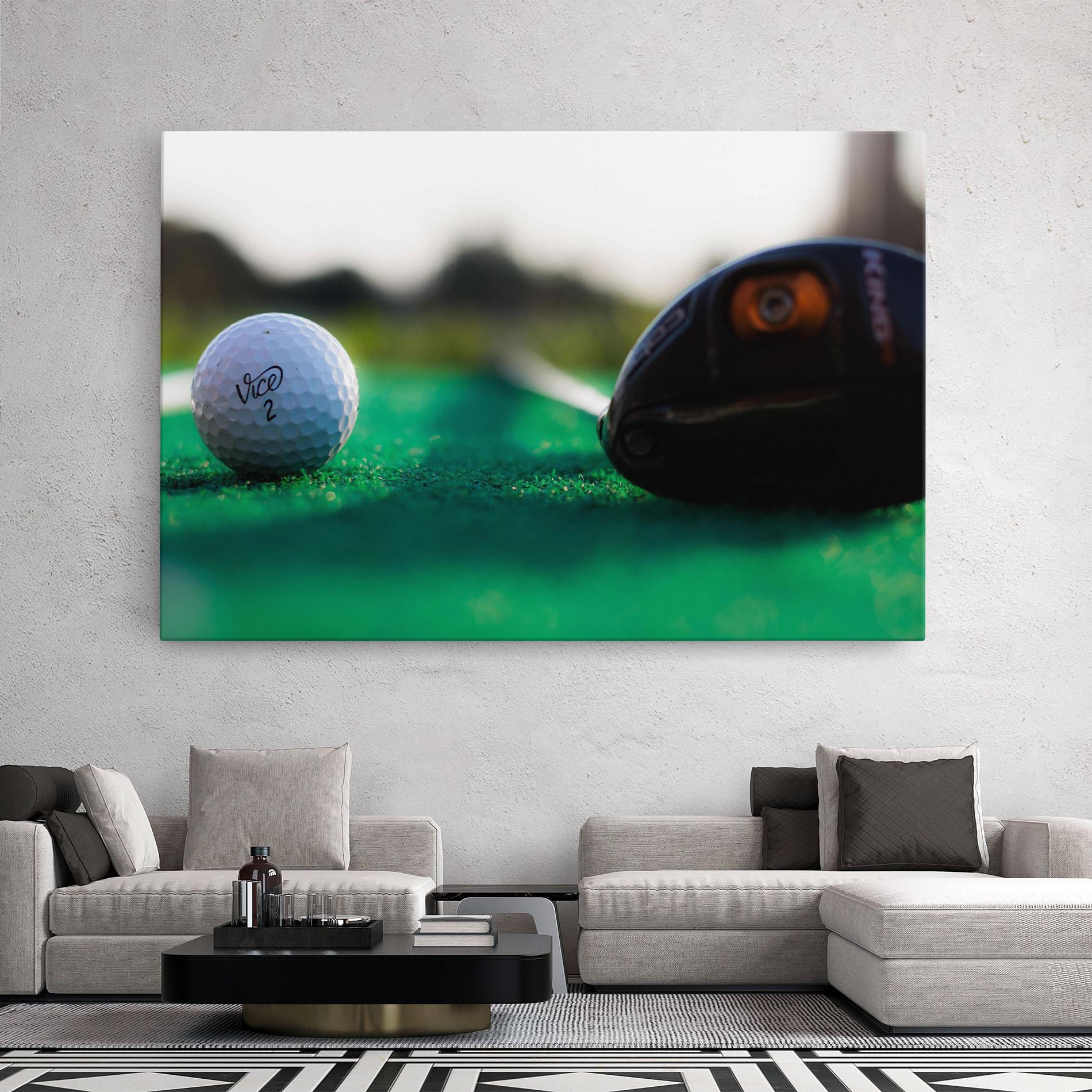 Leinwandbild Green Grass Golf Ball mockup 2