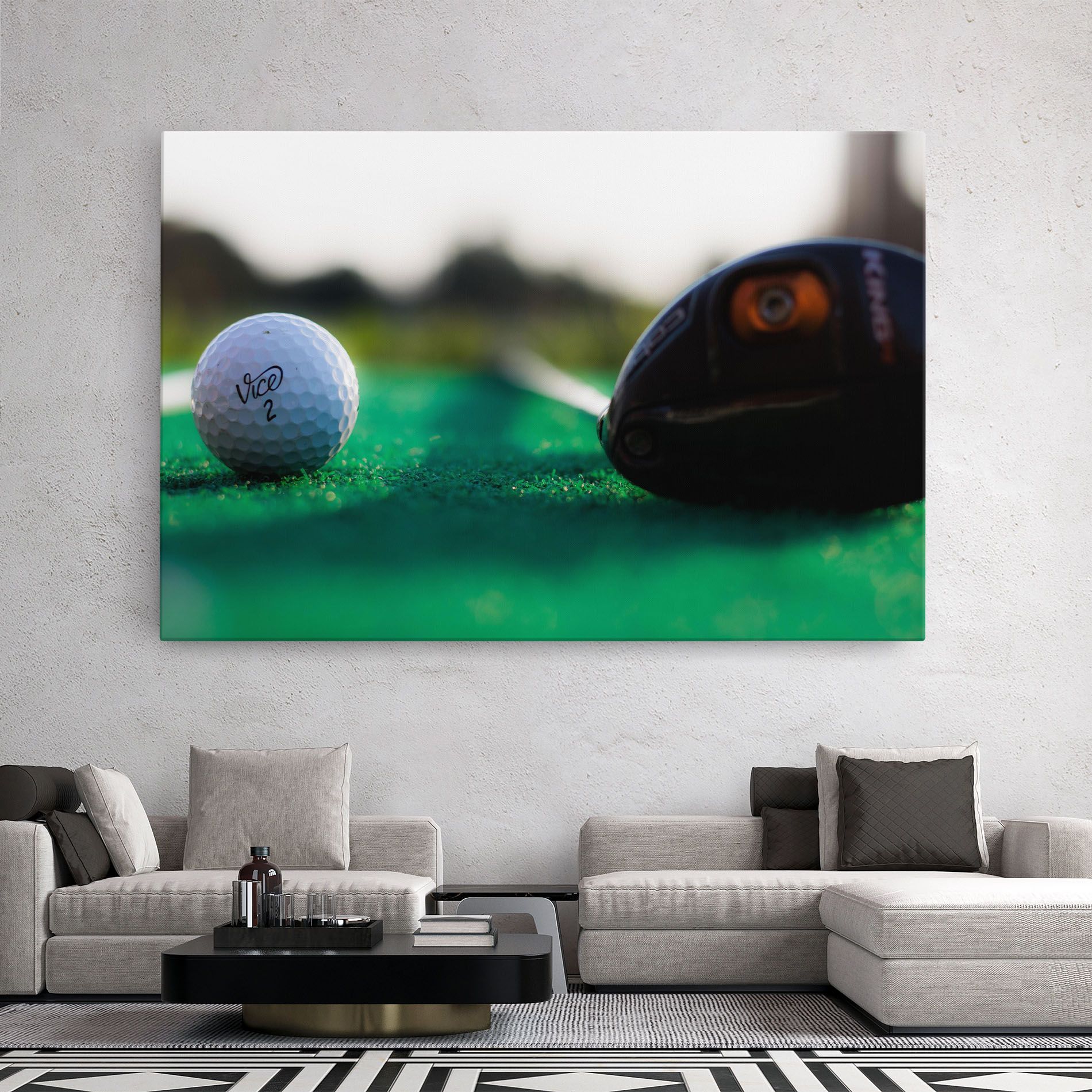 Green Grass Golf Ball mockup 2
