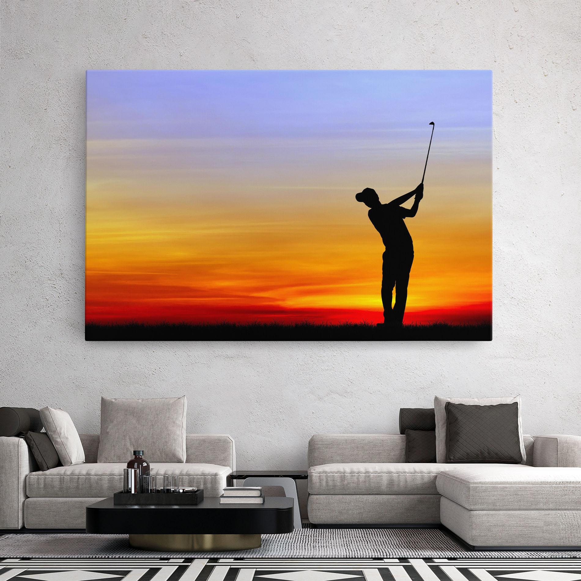 Leinwandbild Playing Golf Sunrise mockup 2