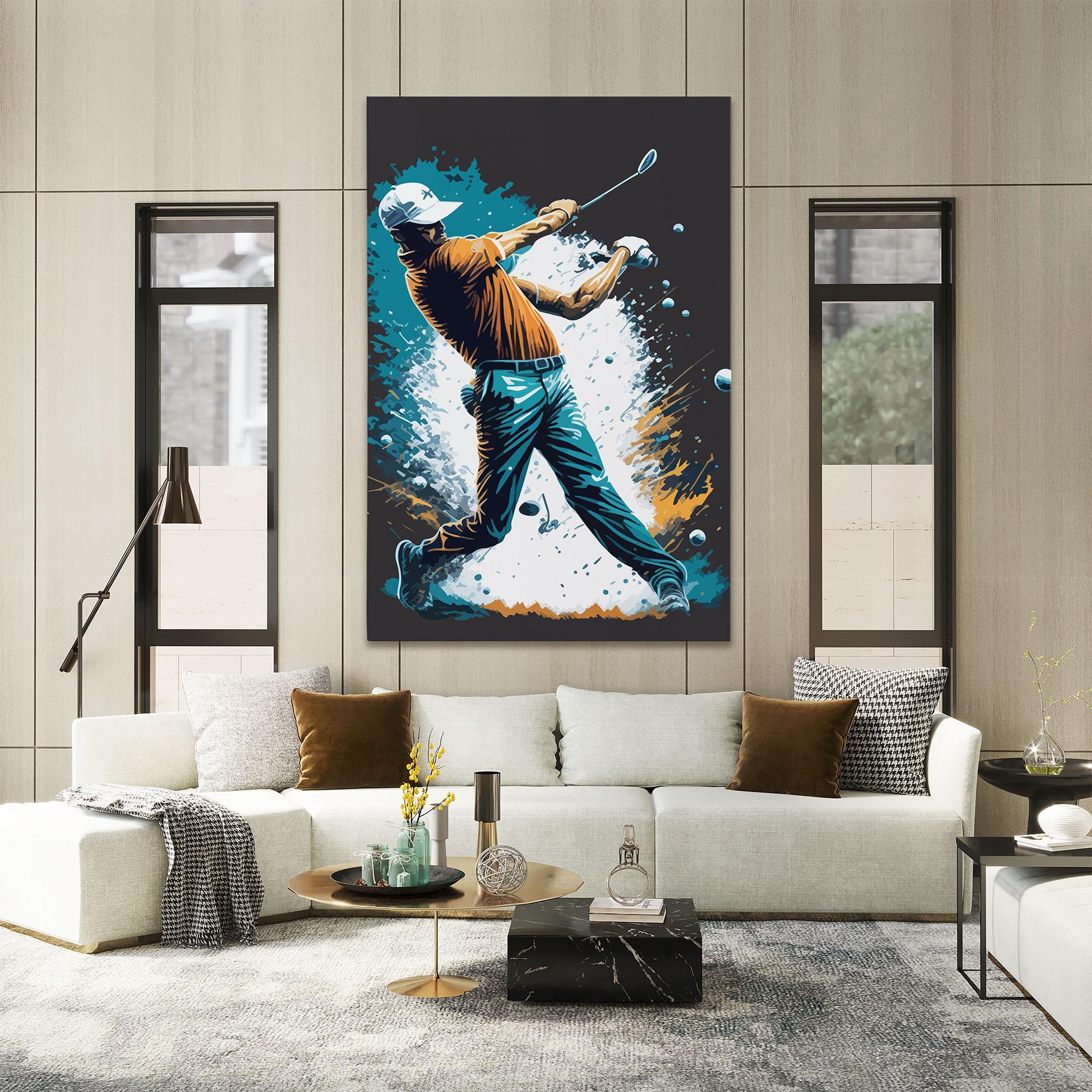 Leinwandbild Golf On Grey mockup 2