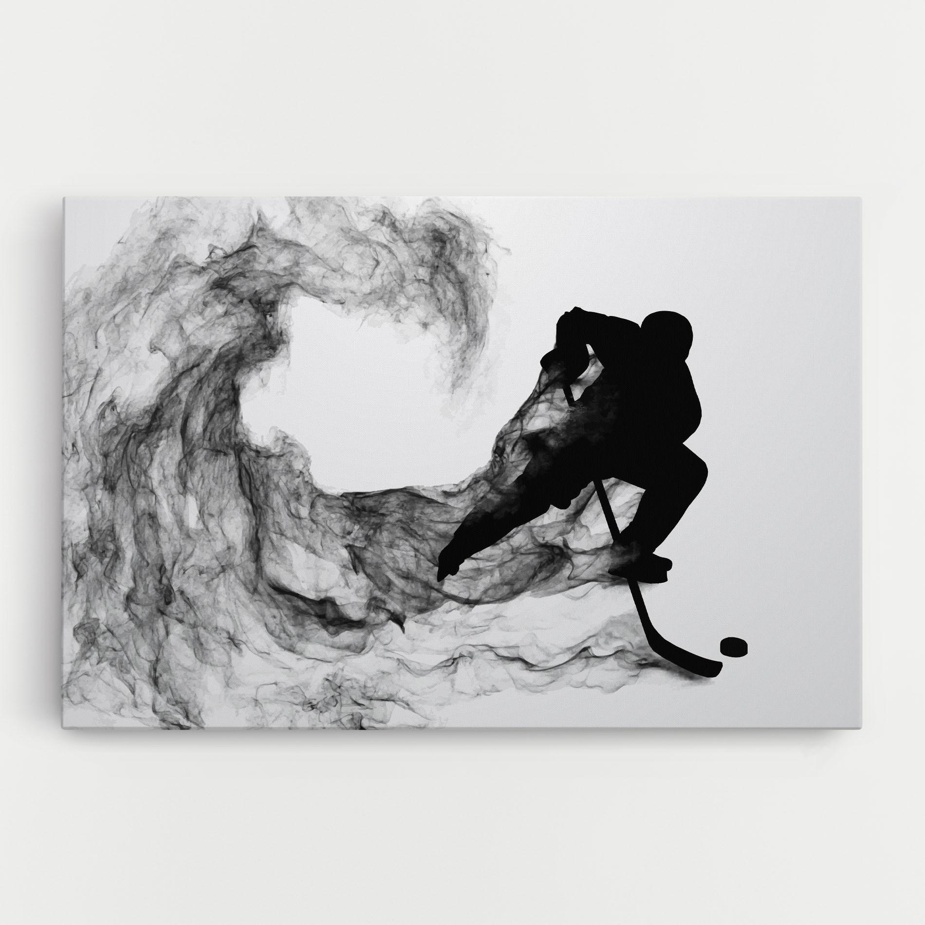 Leinwandbild Black Smoke Hockey mockup 0