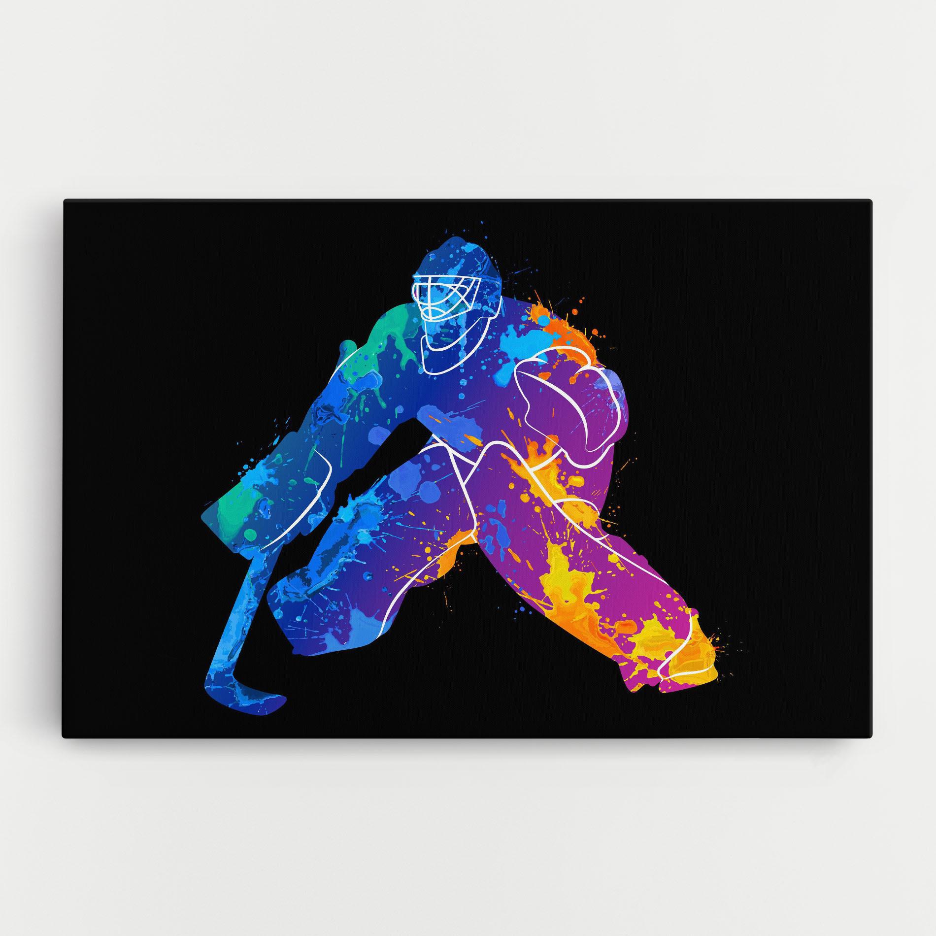 Leinwandbild Blue Purple Hockey mockup 0