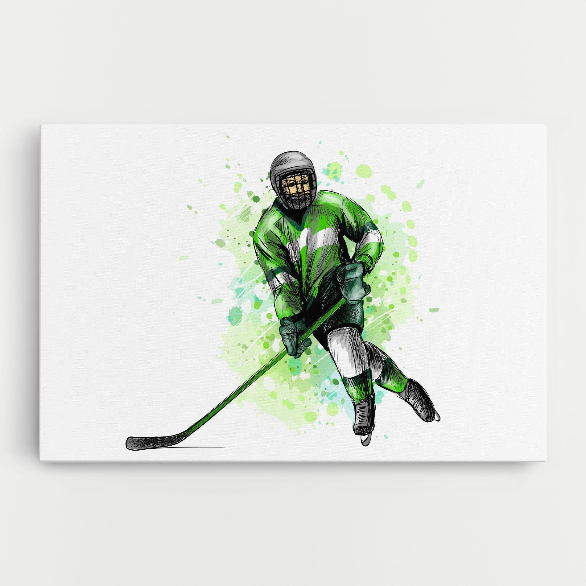 Leinwandbild Green Hockey mockup 0