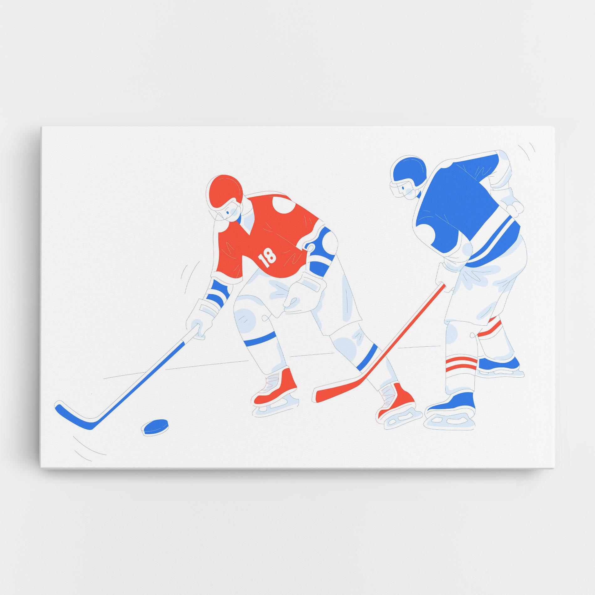 Leinwandbild Orange Blue Hockey mockup 0