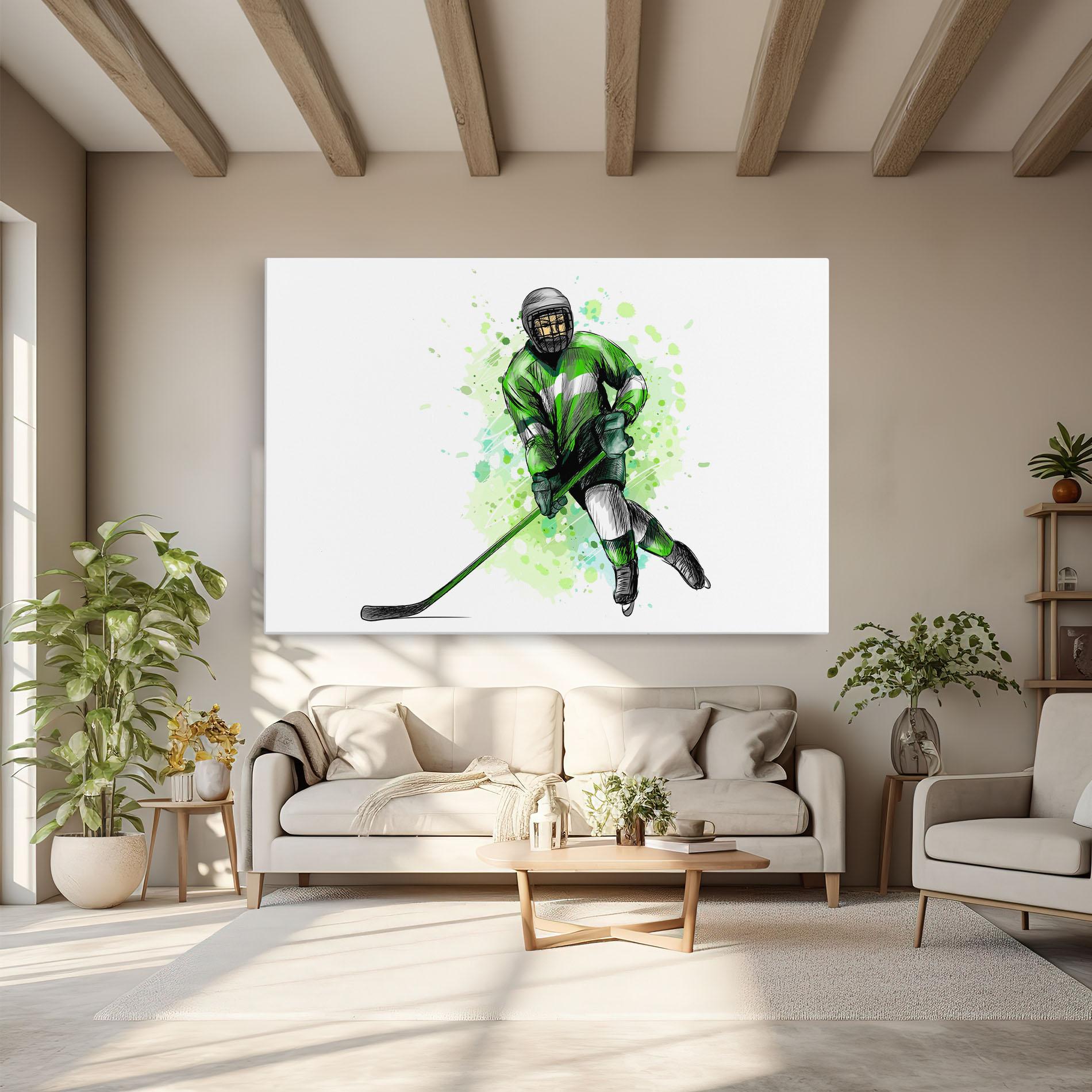 Leinwandbild Green Hockey mockup 6