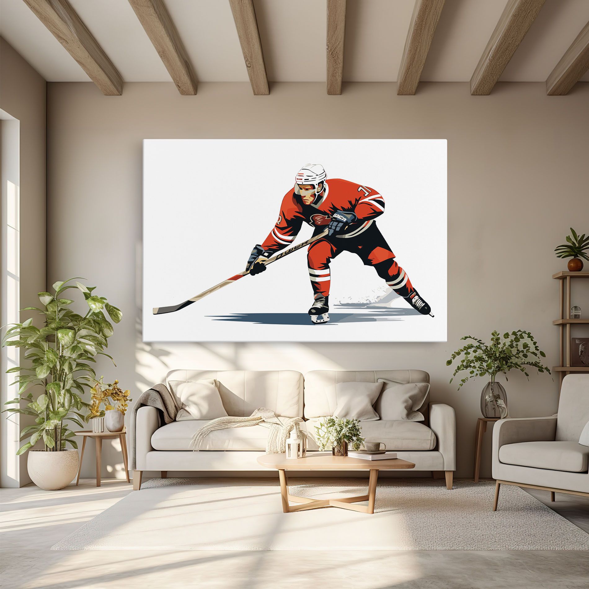 Hockey Orange Player mockup 6