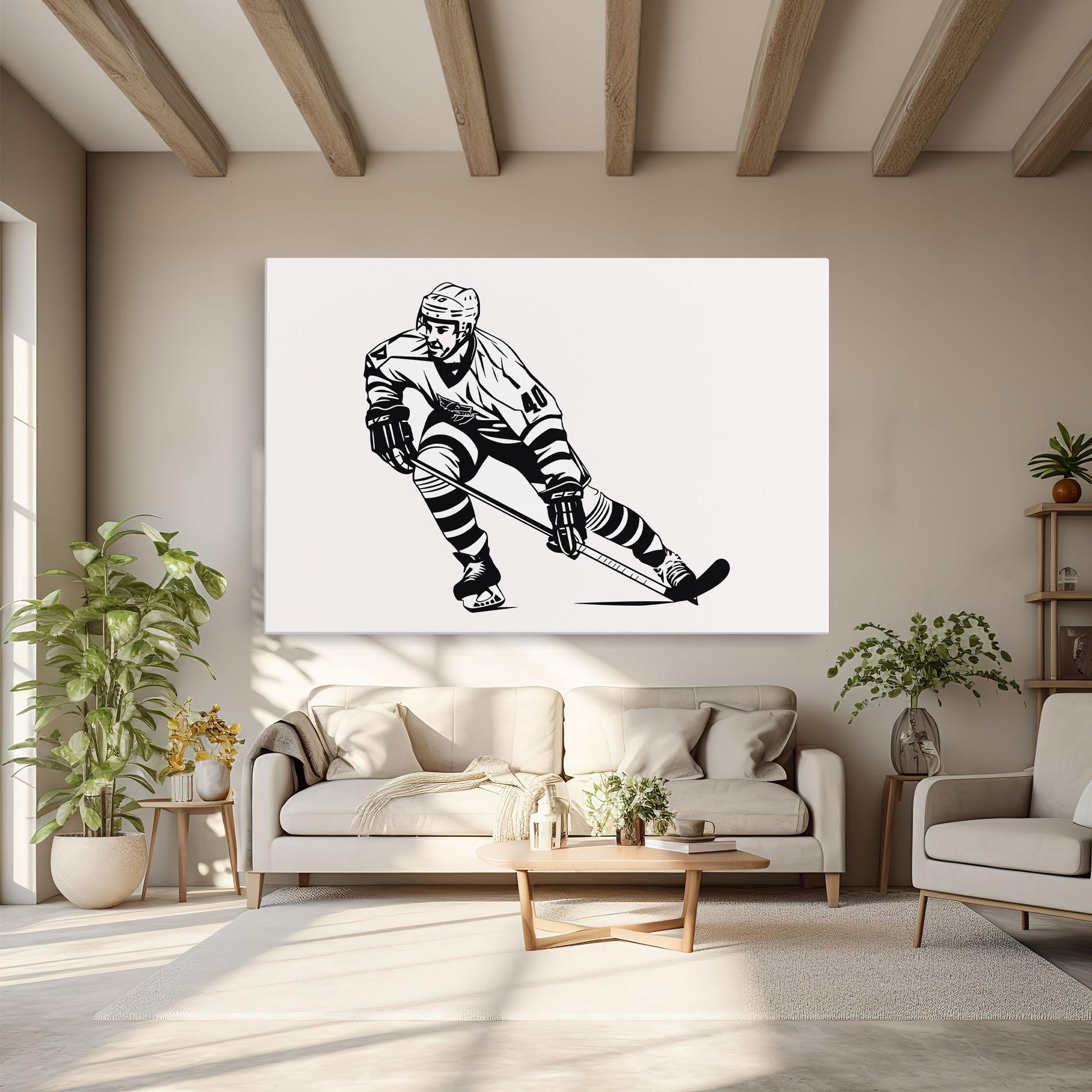 Leinwandbild Hockey Player mockup 6