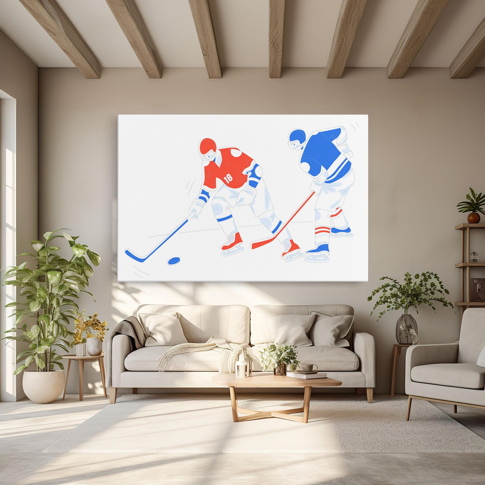 Leinwandbild Orange Blue Hockey mockup 6