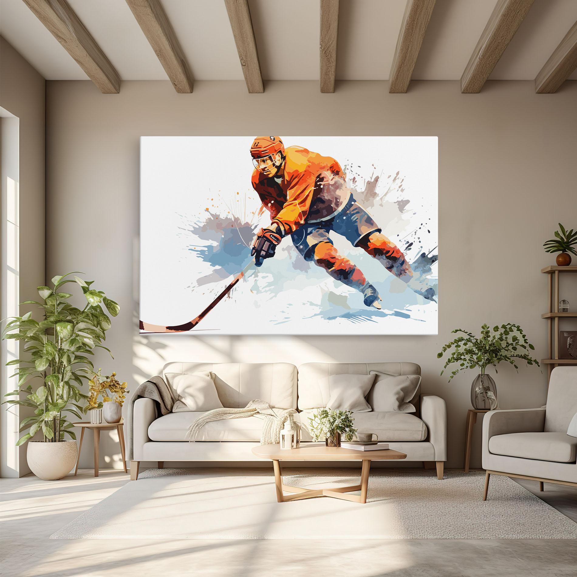 Leinwandbild Orange Hockey mockup 6