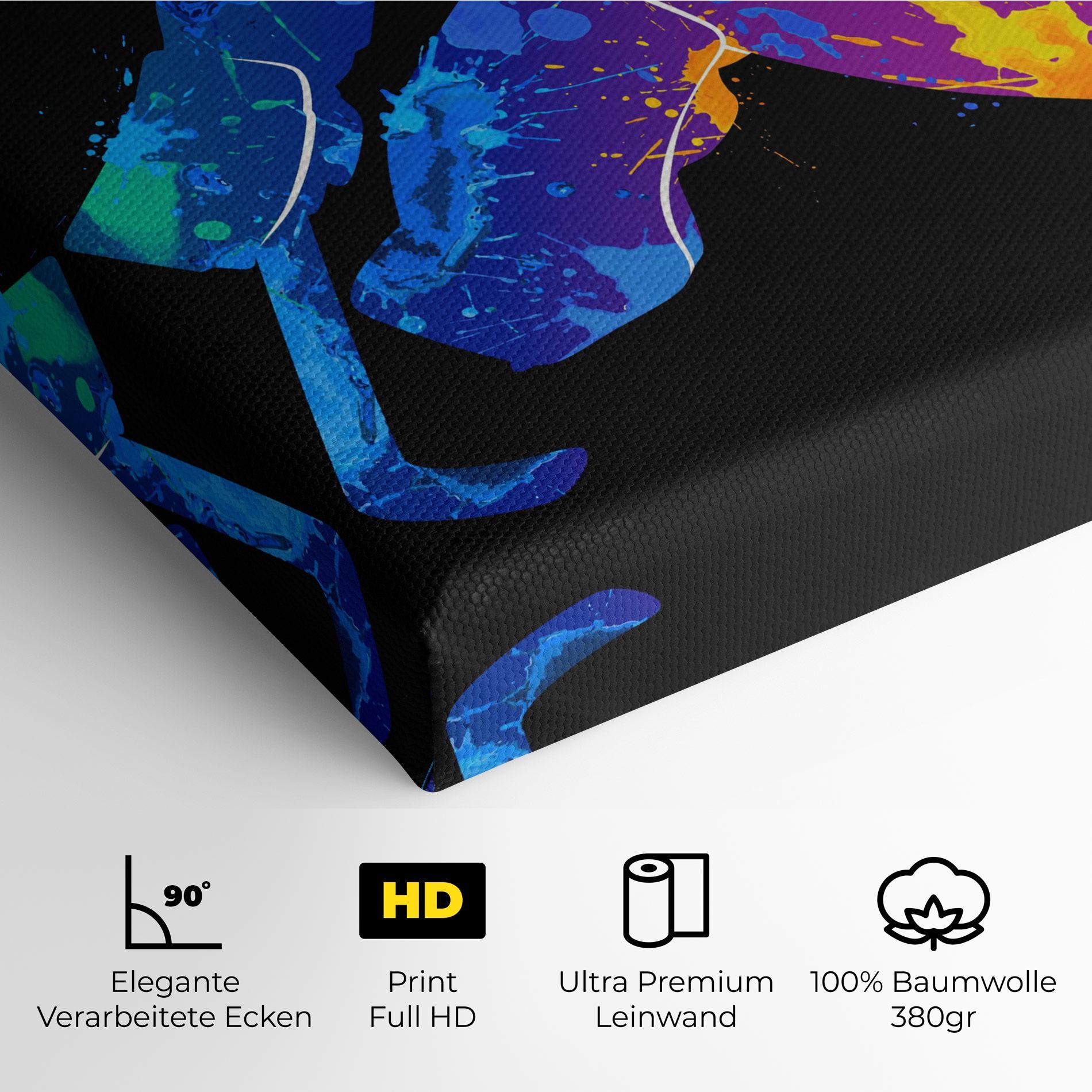 Leinwandbild Blue Purple Hockey mockup 4