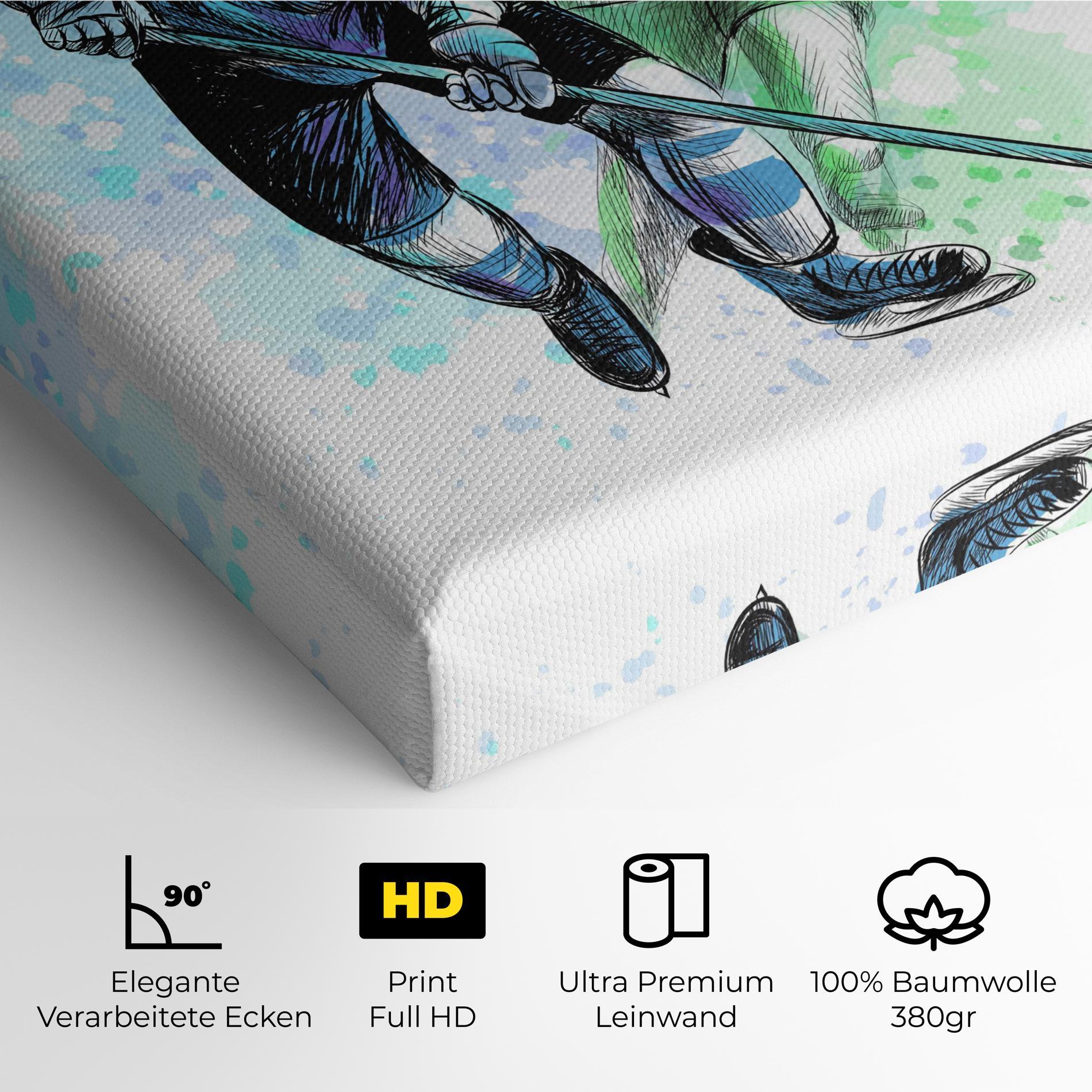 Leinwandbild Green Blue Hockey mockup 4