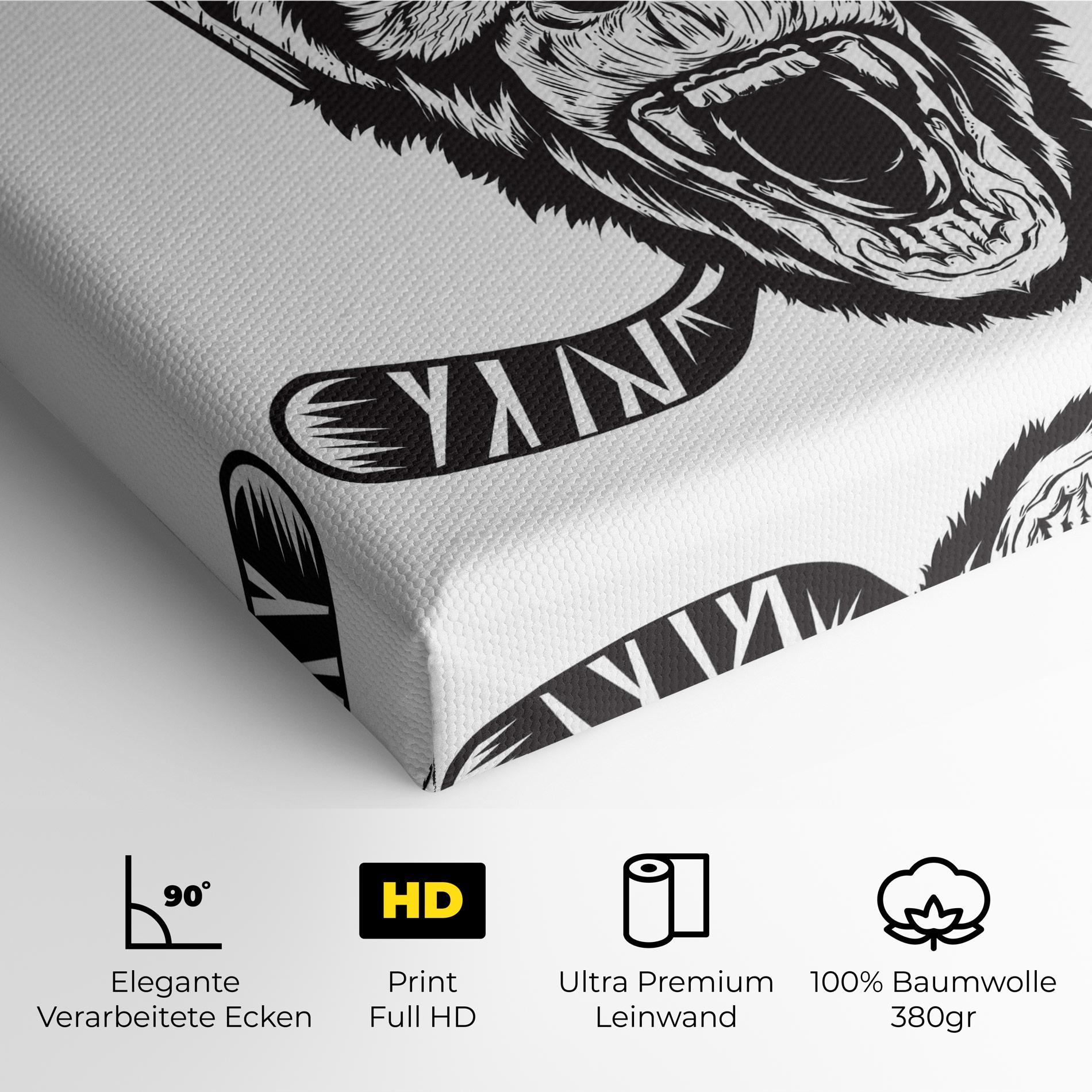 Leinwandbild Monkey Hockey mockup 4