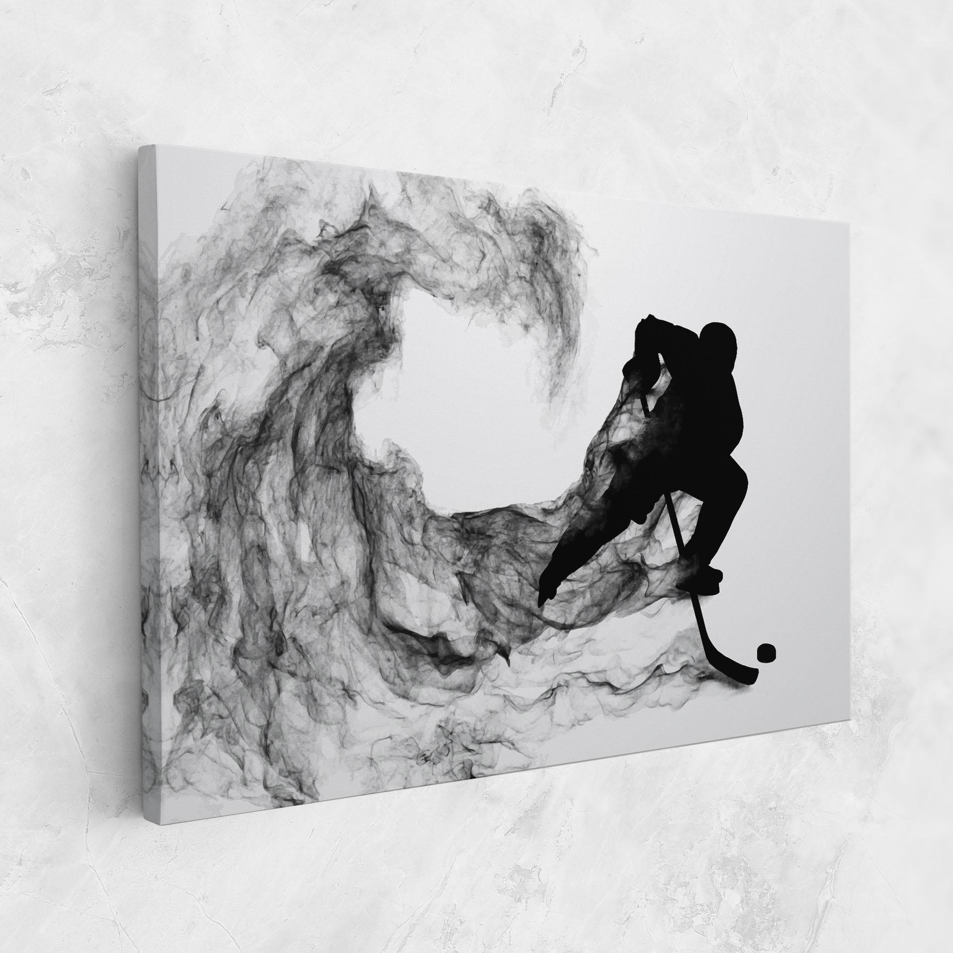 Leinwandbild Black Smoke Hockey mockup 1