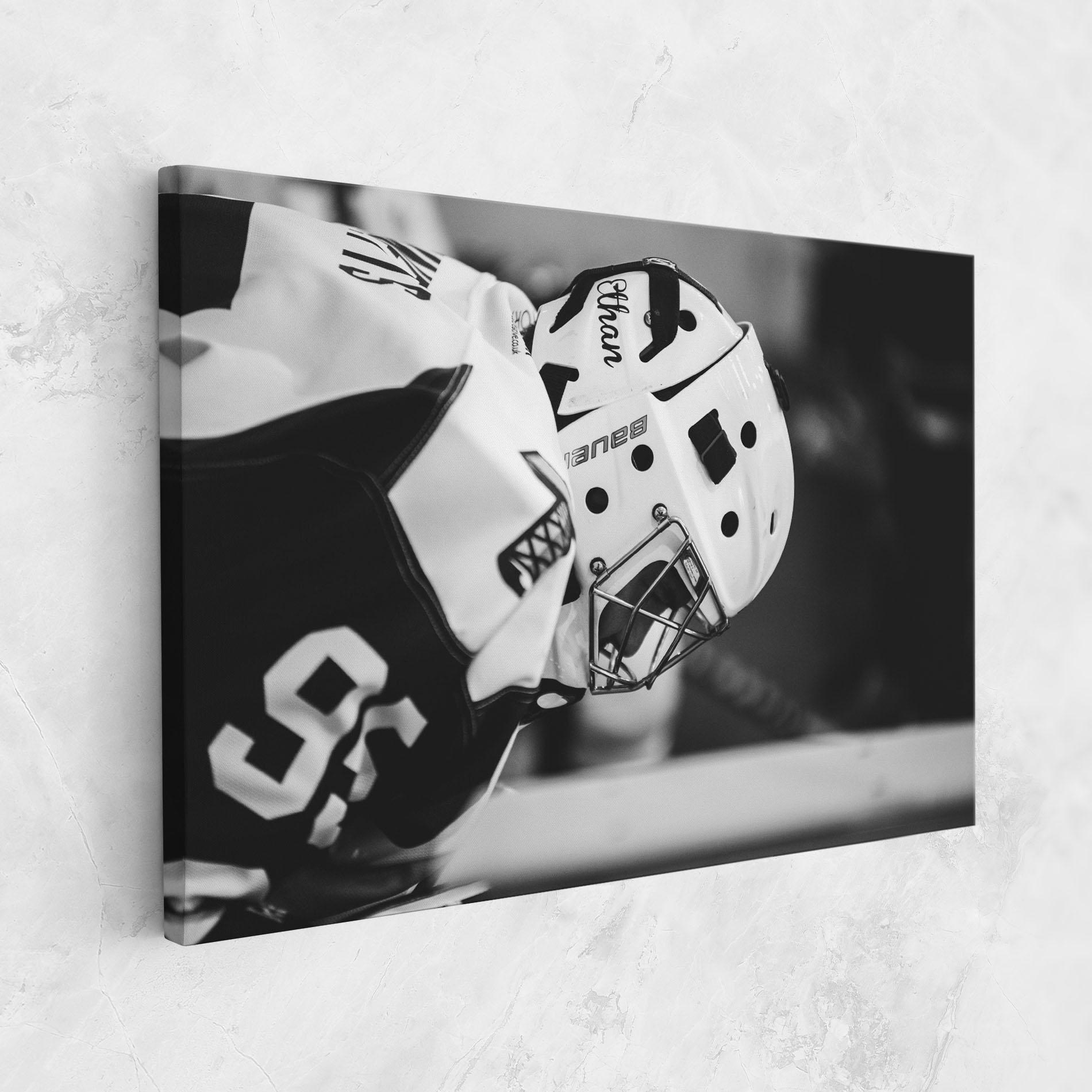 Leinwandbild Black White Hockey mockup 1