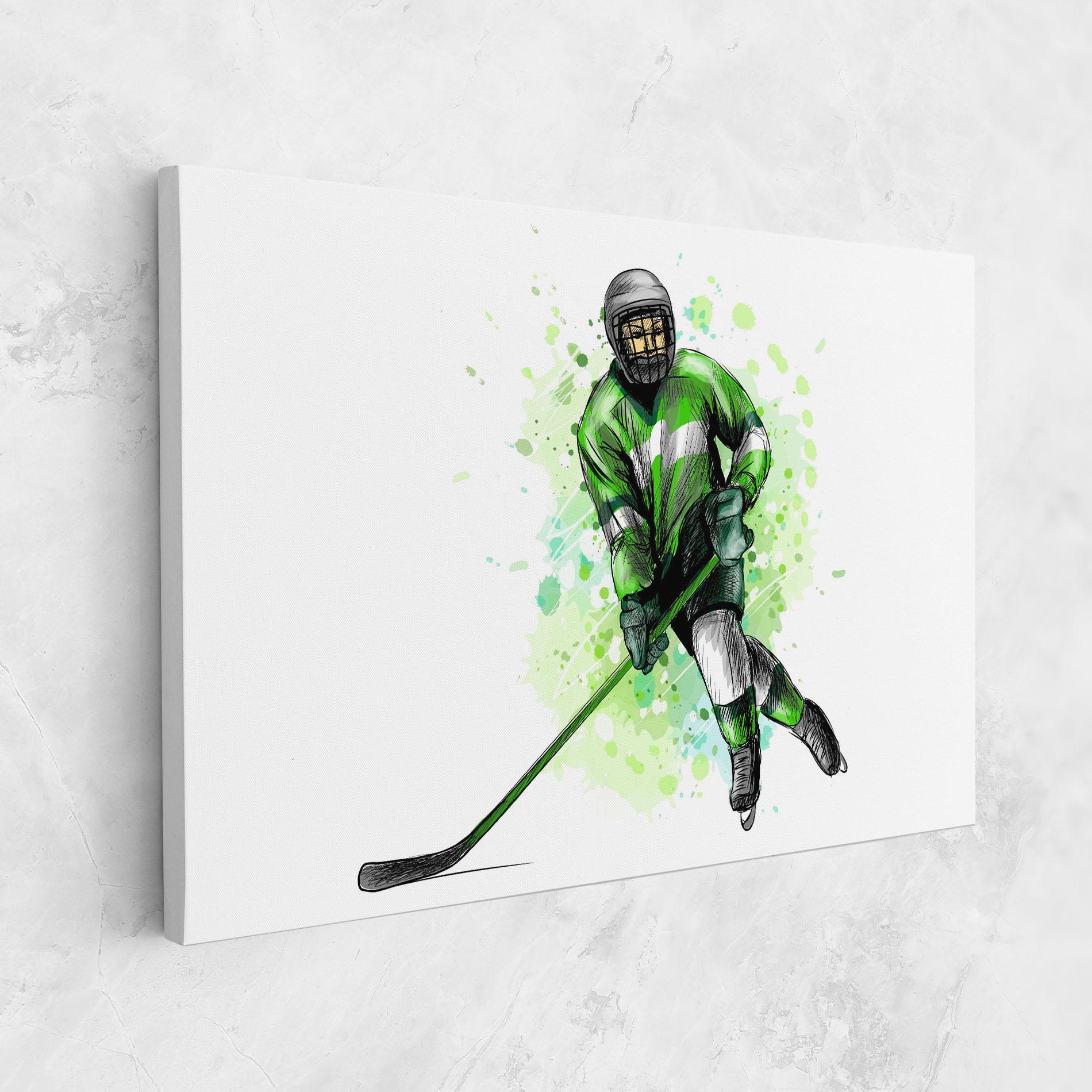 Leinwandbild Green Hockey mockup 1