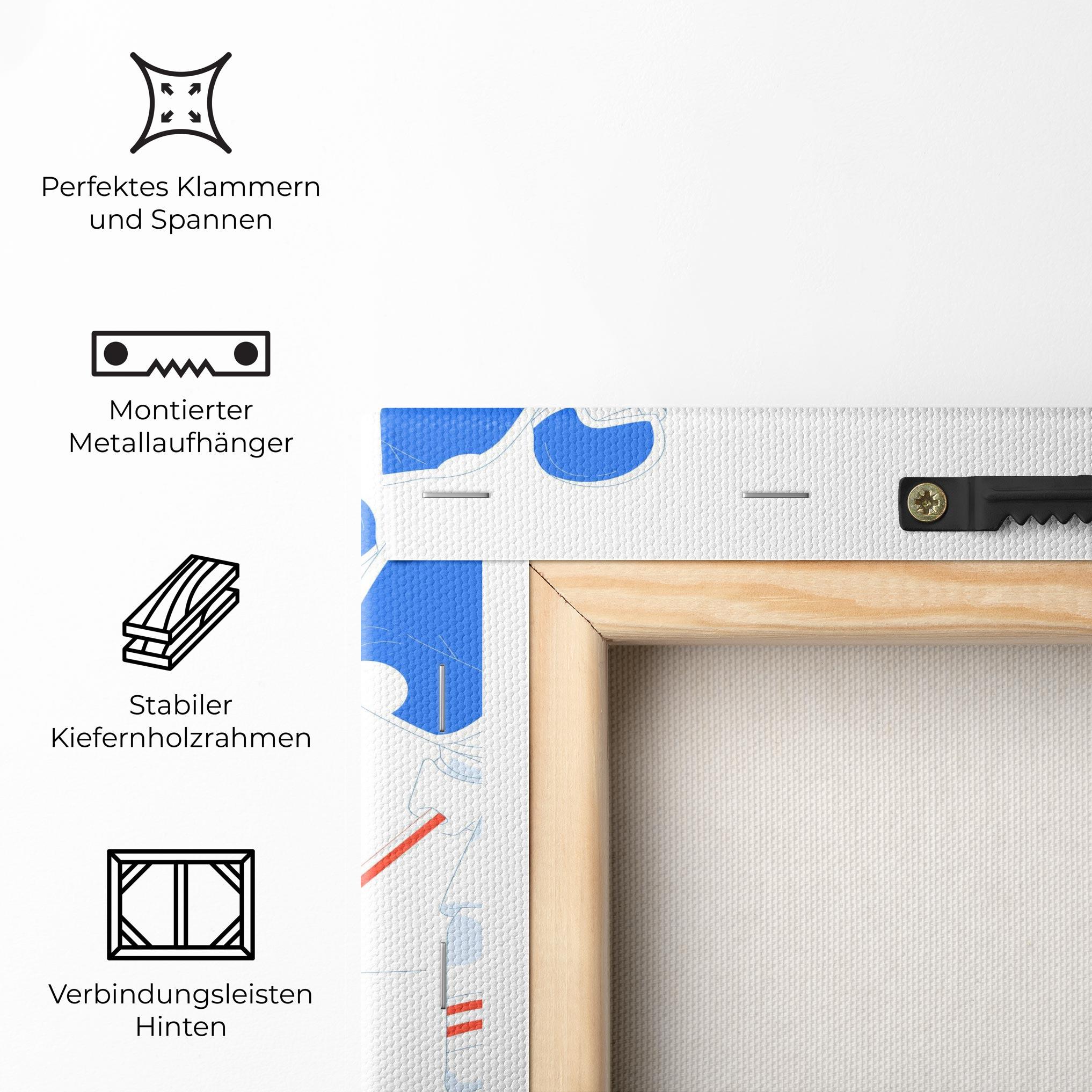 Leinwandbild Orange Blue Hockey mockup 5