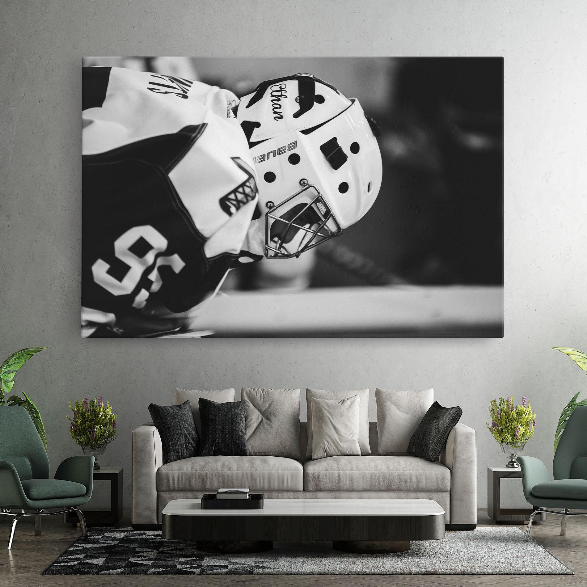 Leinwandbild Black White Hockey mockup 7