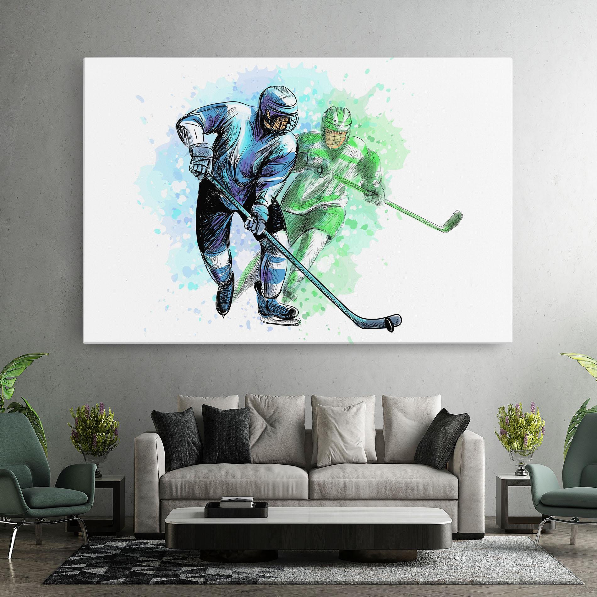 Leinwandbild Green Blue Hockey mockup 7