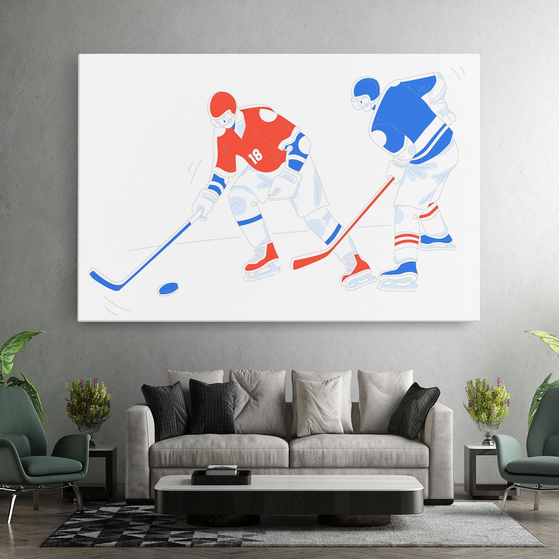 Leinwandbild Orange Blue Hockey mockup 7