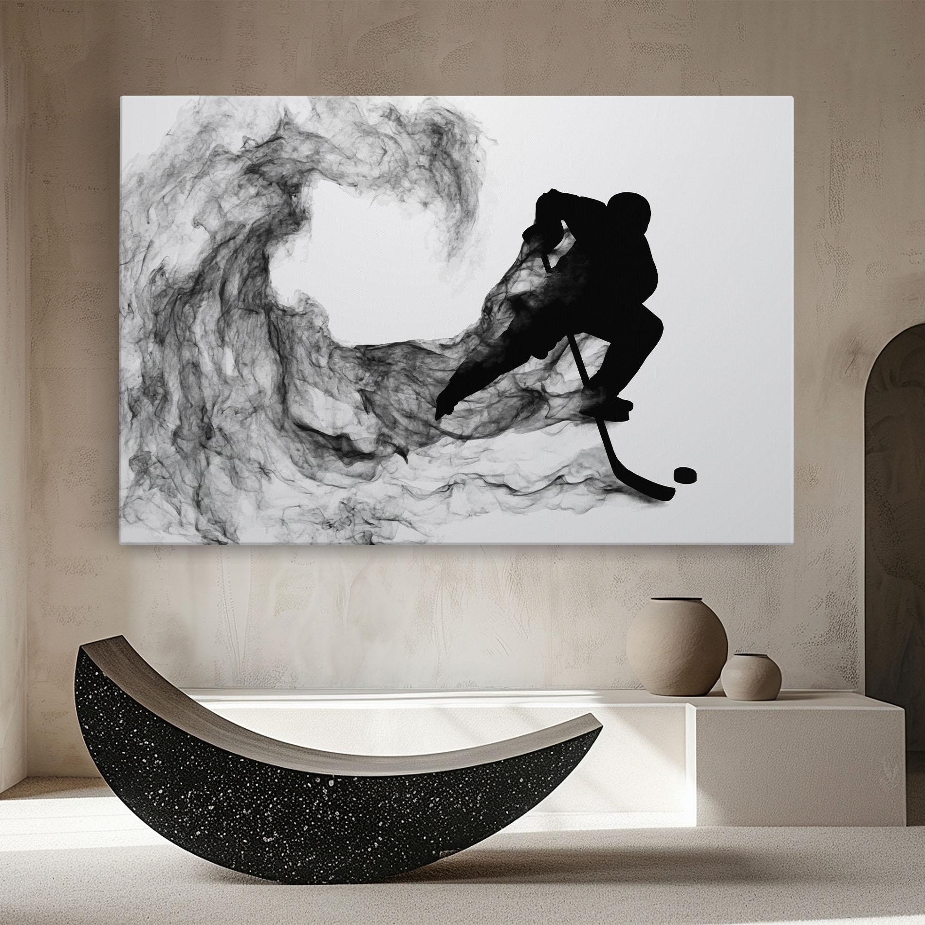 Leinwandbild Black Smoke Hockey mockup 8