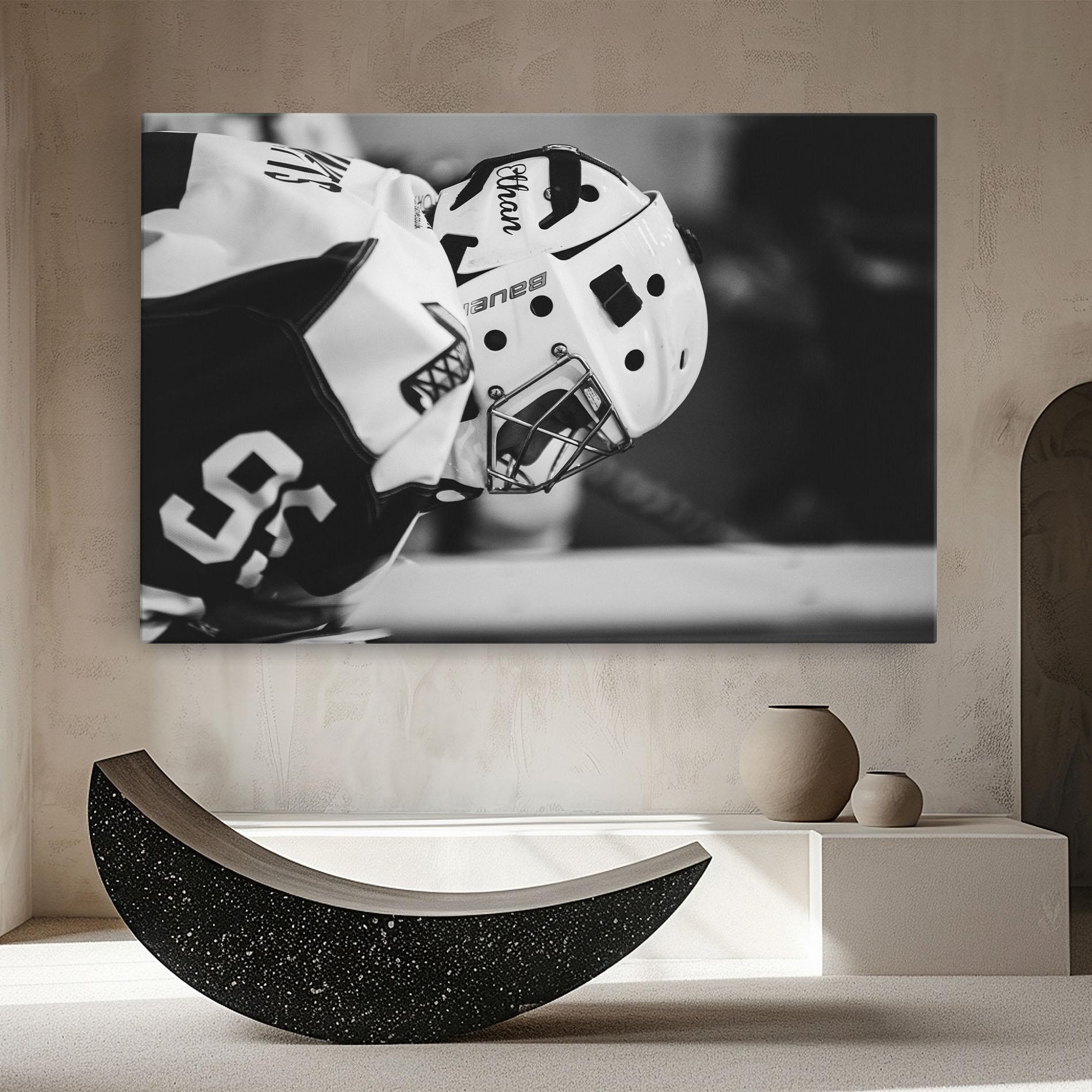 Leinwandbild Black White Hockey mockup 8