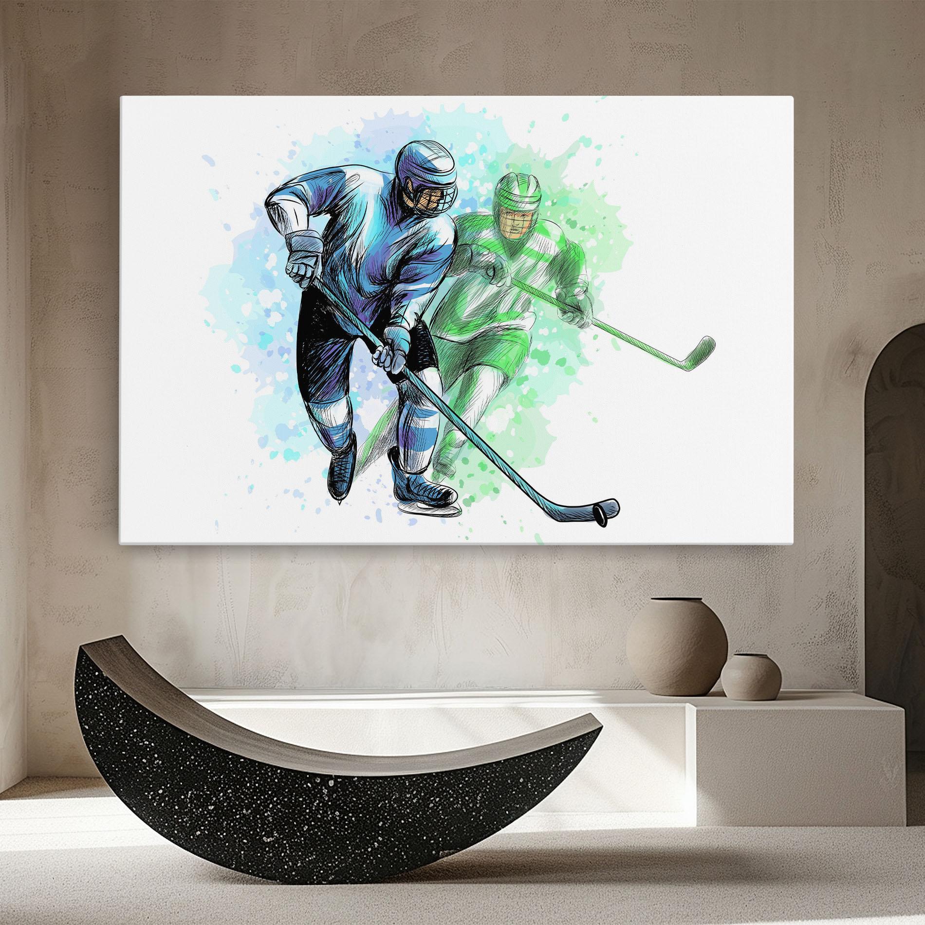 Leinwandbild Green Blue Hockey mockup 8