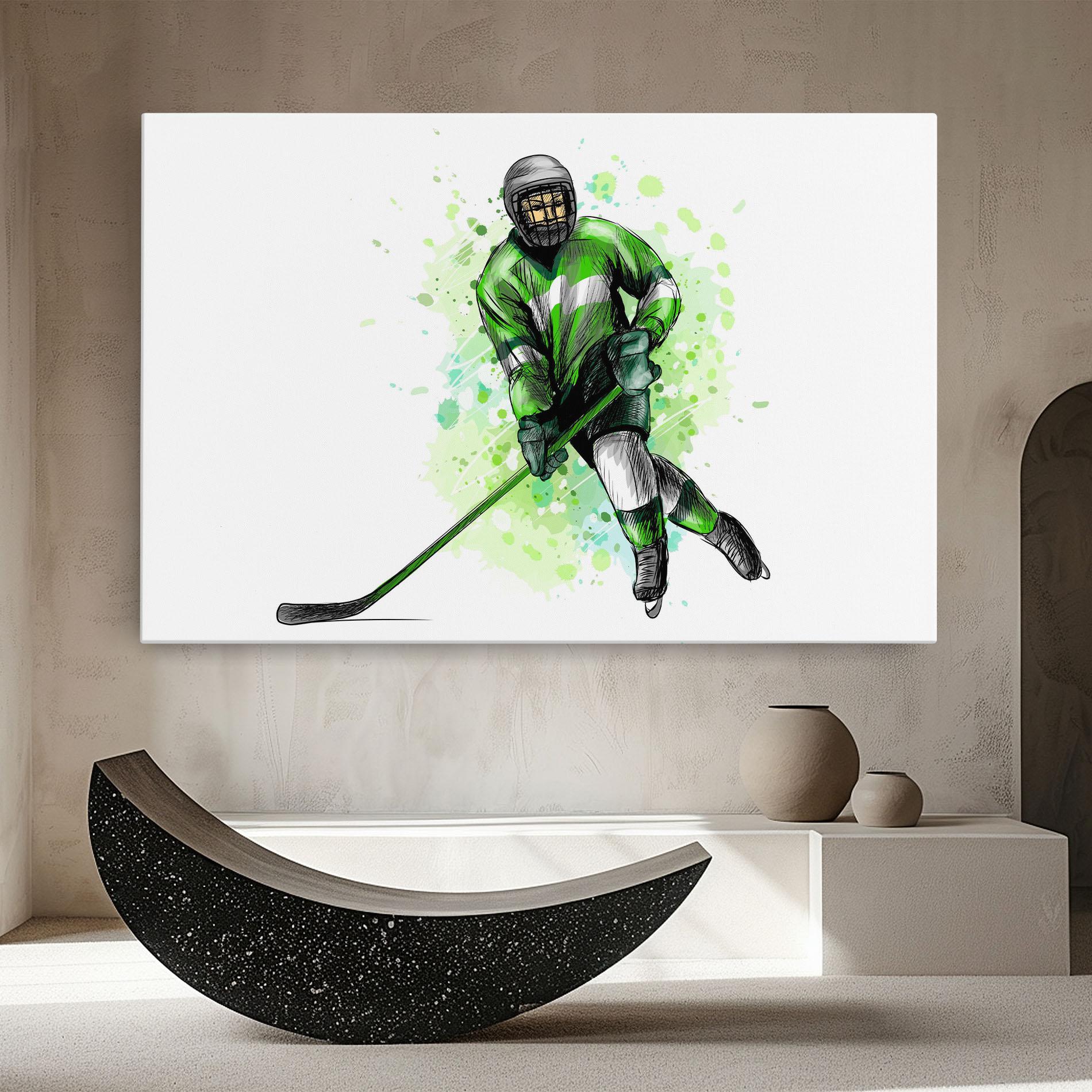 Leinwandbild Green Hockey mockup 8
