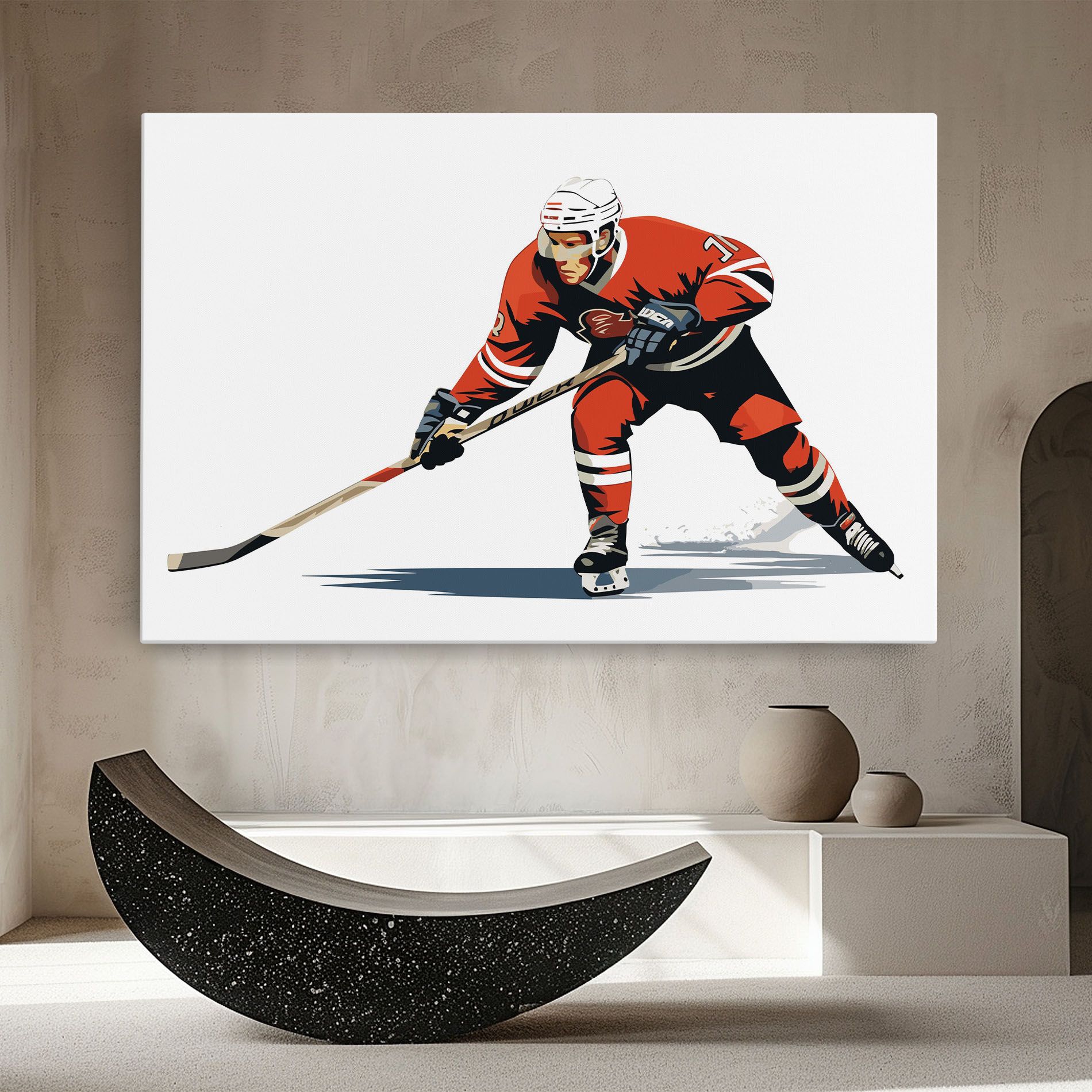 Hockey Orange Player mockup 8
