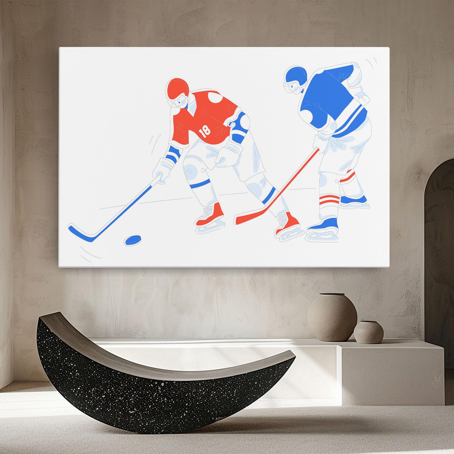 Leinwandbild Orange Blue Hockey mockup 8