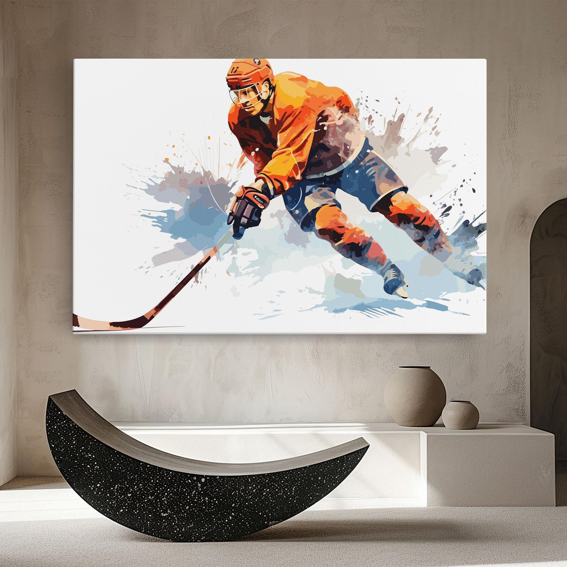 Leinwandbild Orange Hockey mockup 8
