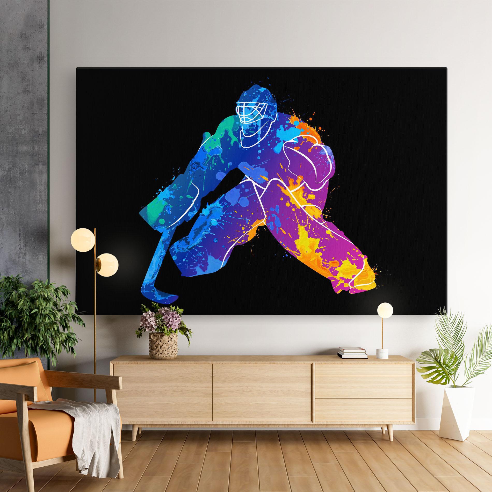 Leinwandbild Blue Purple Hockey mockup 9