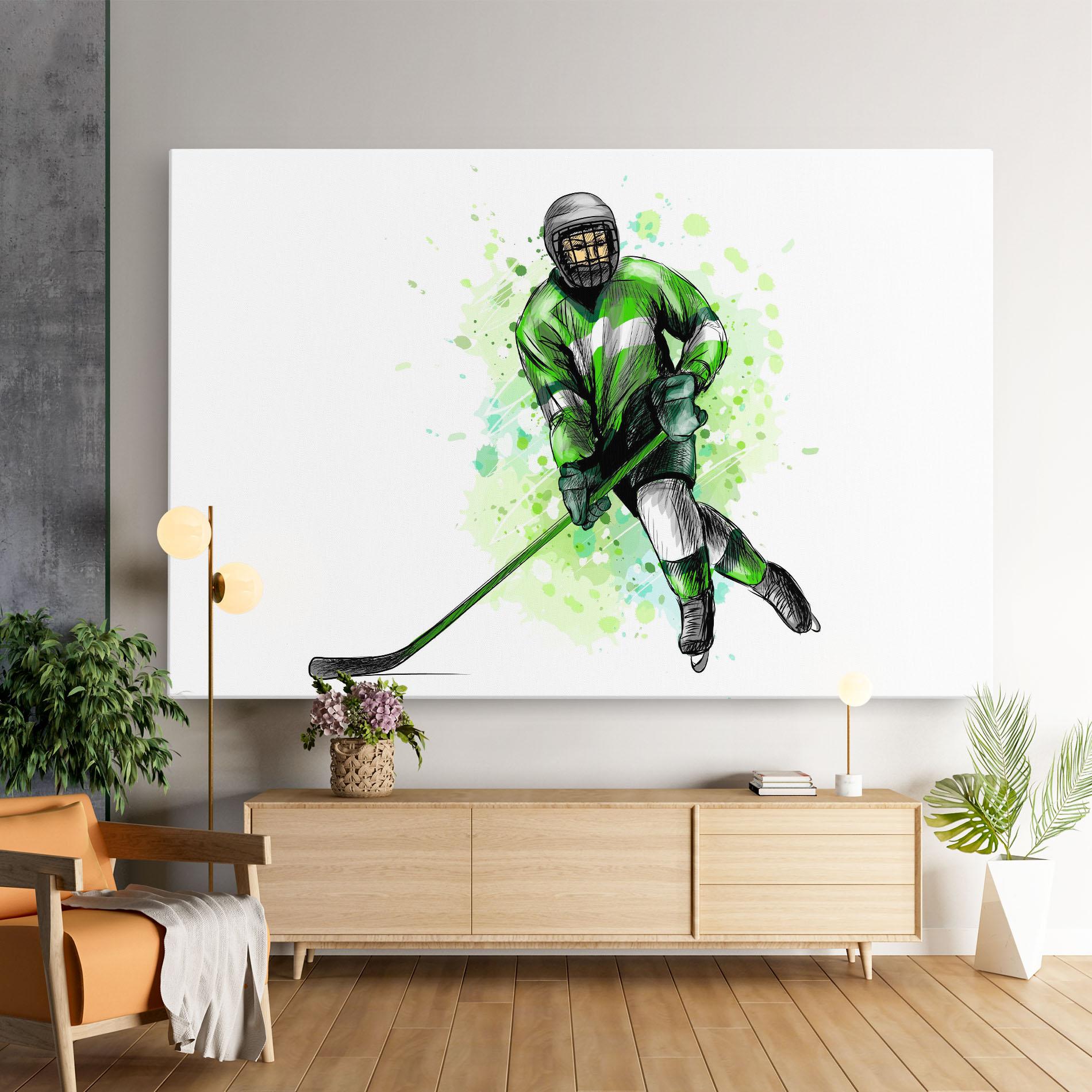 Leinwandbild Green Hockey mockup 9