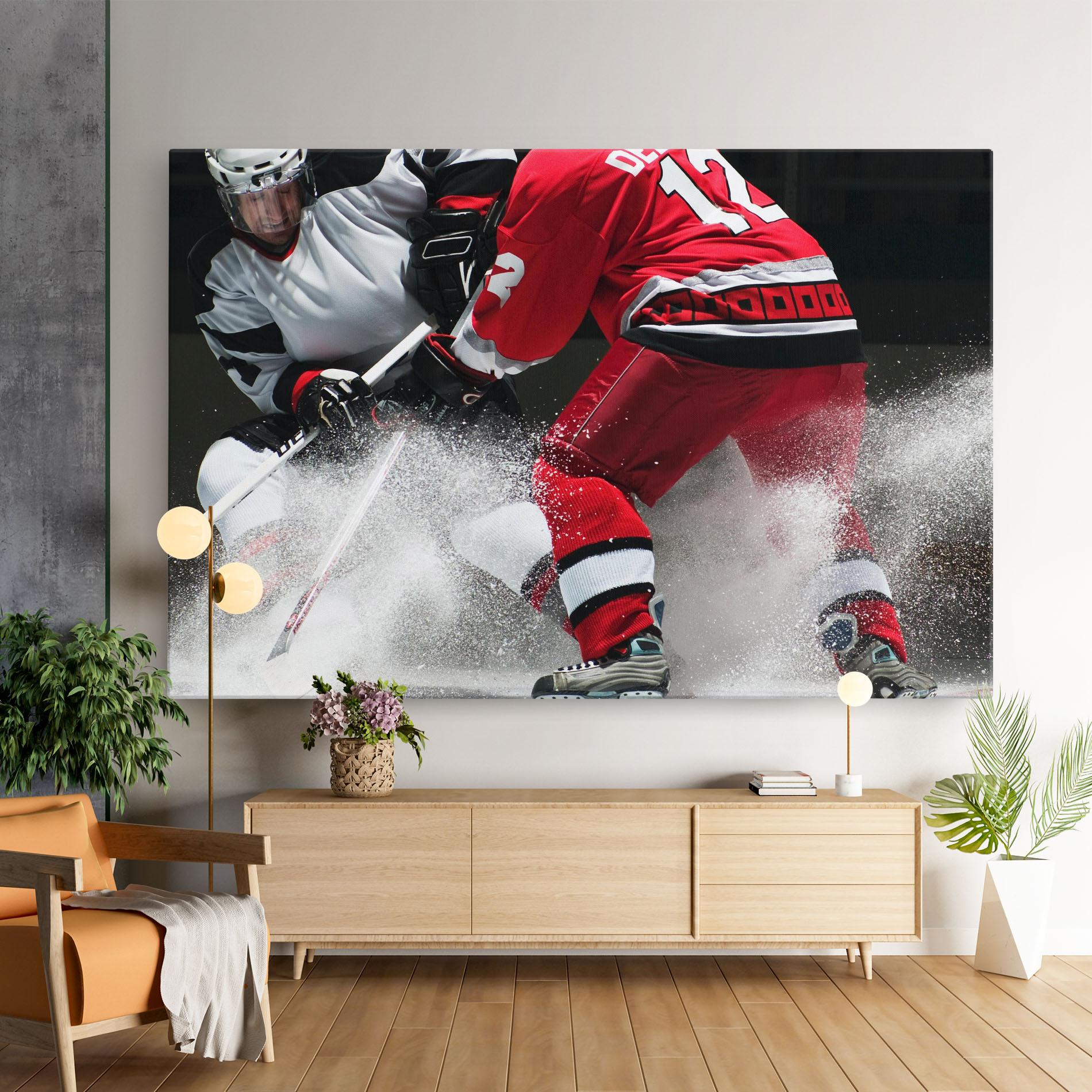 Leinwandbild Red Hokey Player mockup 9
