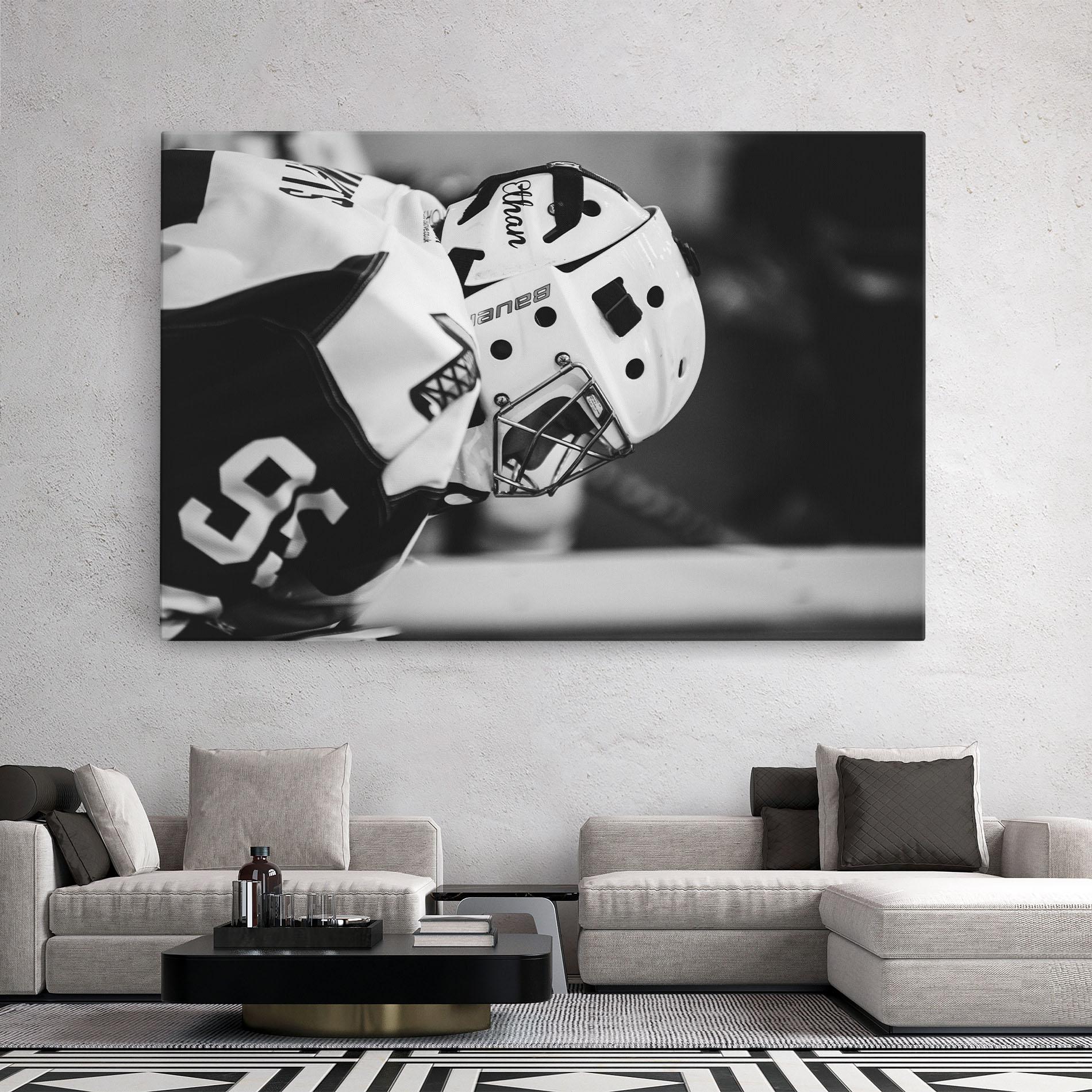 Leinwandbild Black White Hockey mockup 2