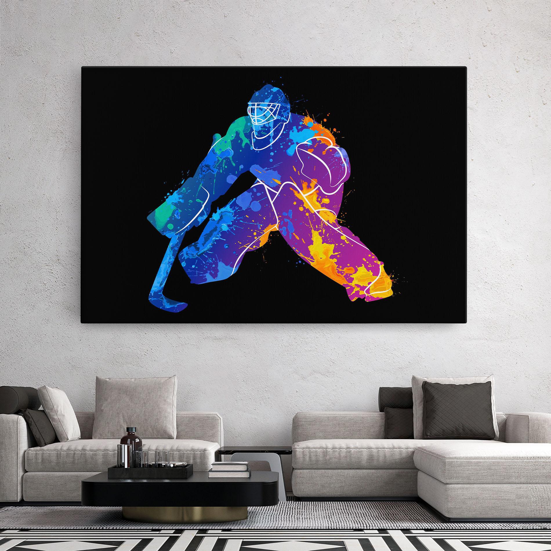 Leinwandbild Blue Purple Hockey mockup 2